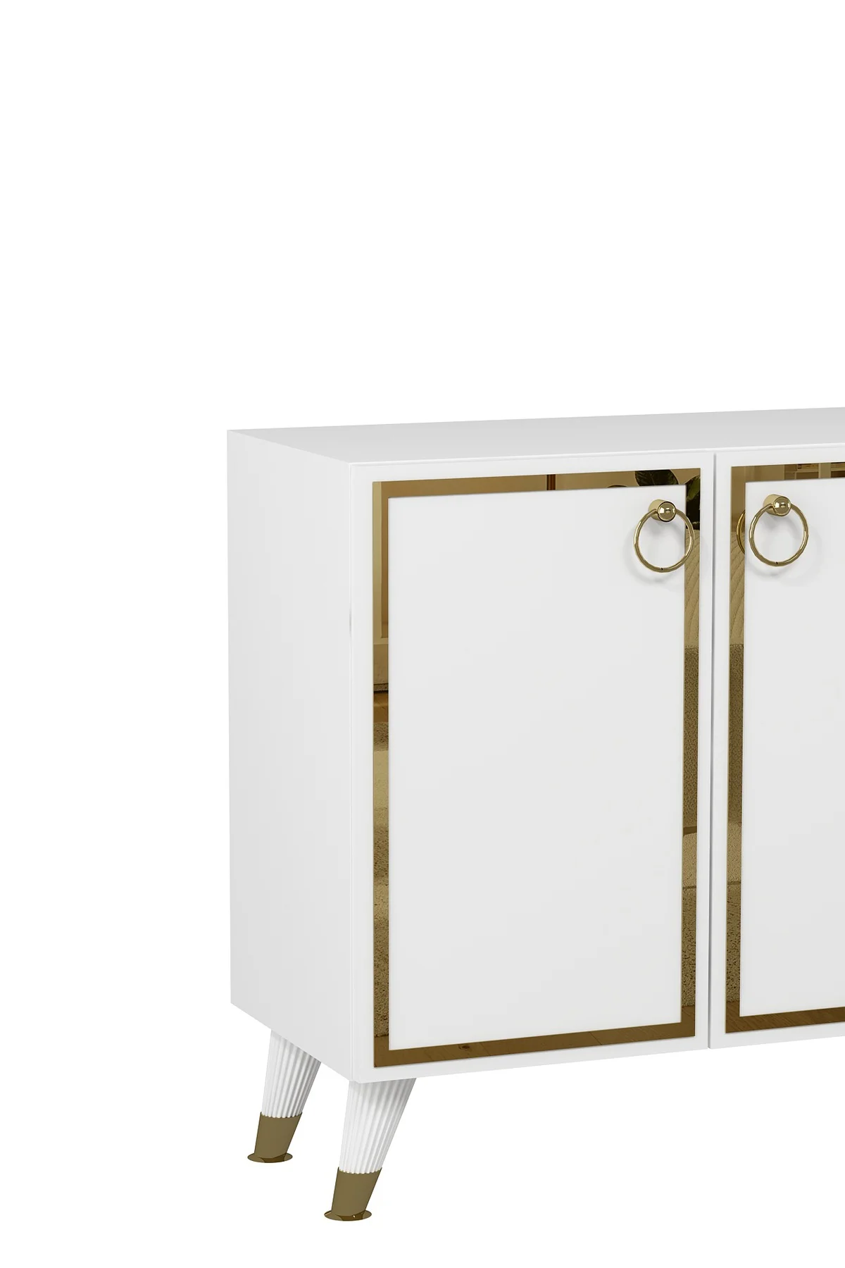 8205-1CT KB150 KONSOL, TV ÜNİTESİ BEYAZ-ALTIN