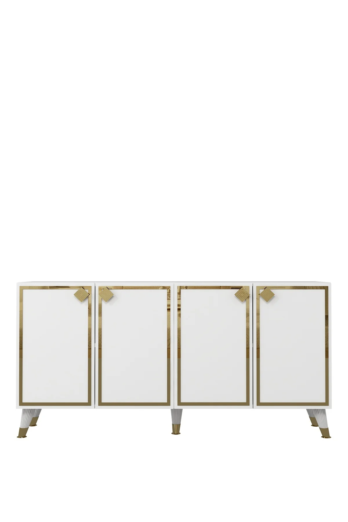 8206-1CT KB150 KONSOL, TV ÜNİTESİ BEYAZ-ALTIN