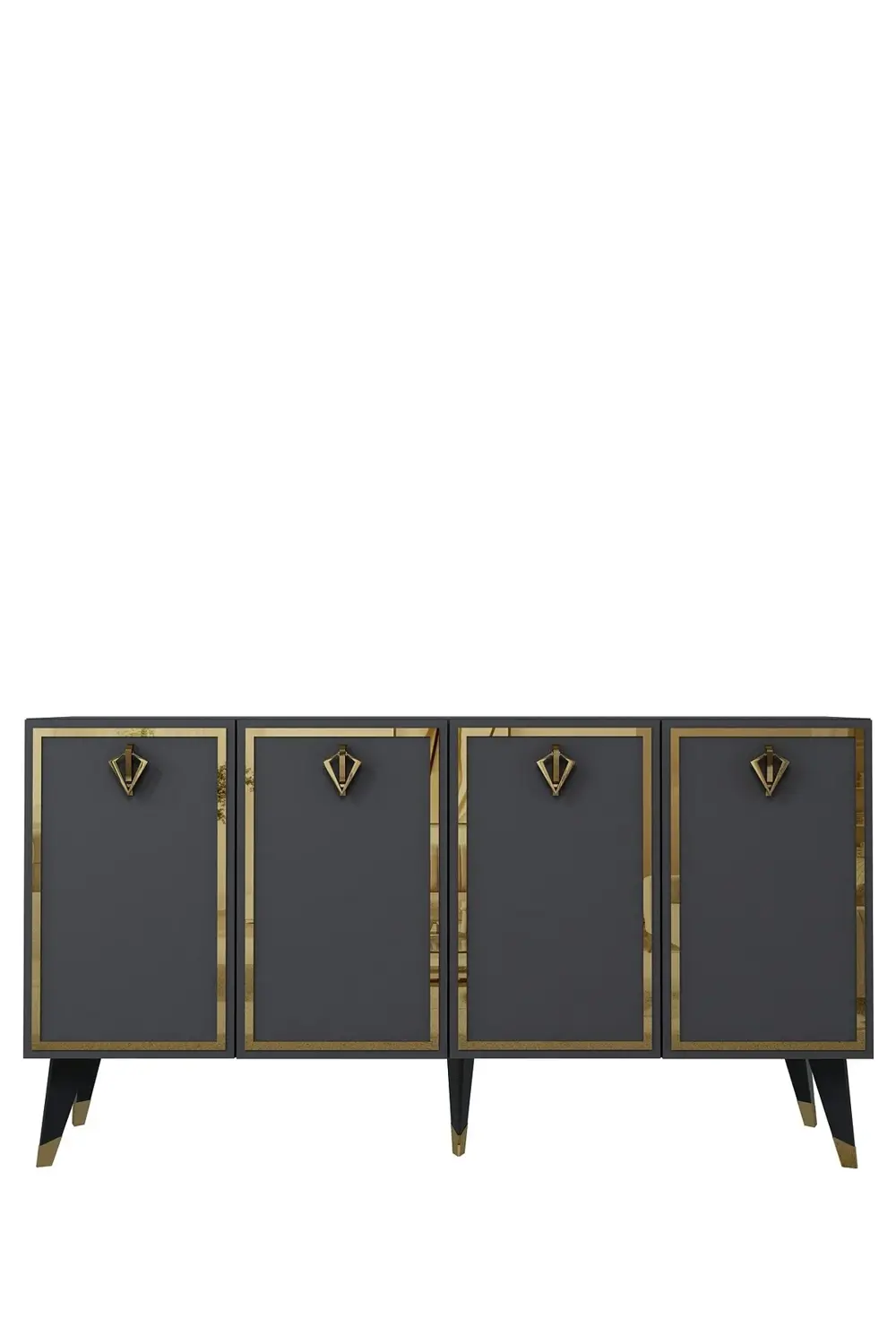 8212-32CT KB150 KONSOL, TV ÜNİTESİ ANTRASİT-ALTIN