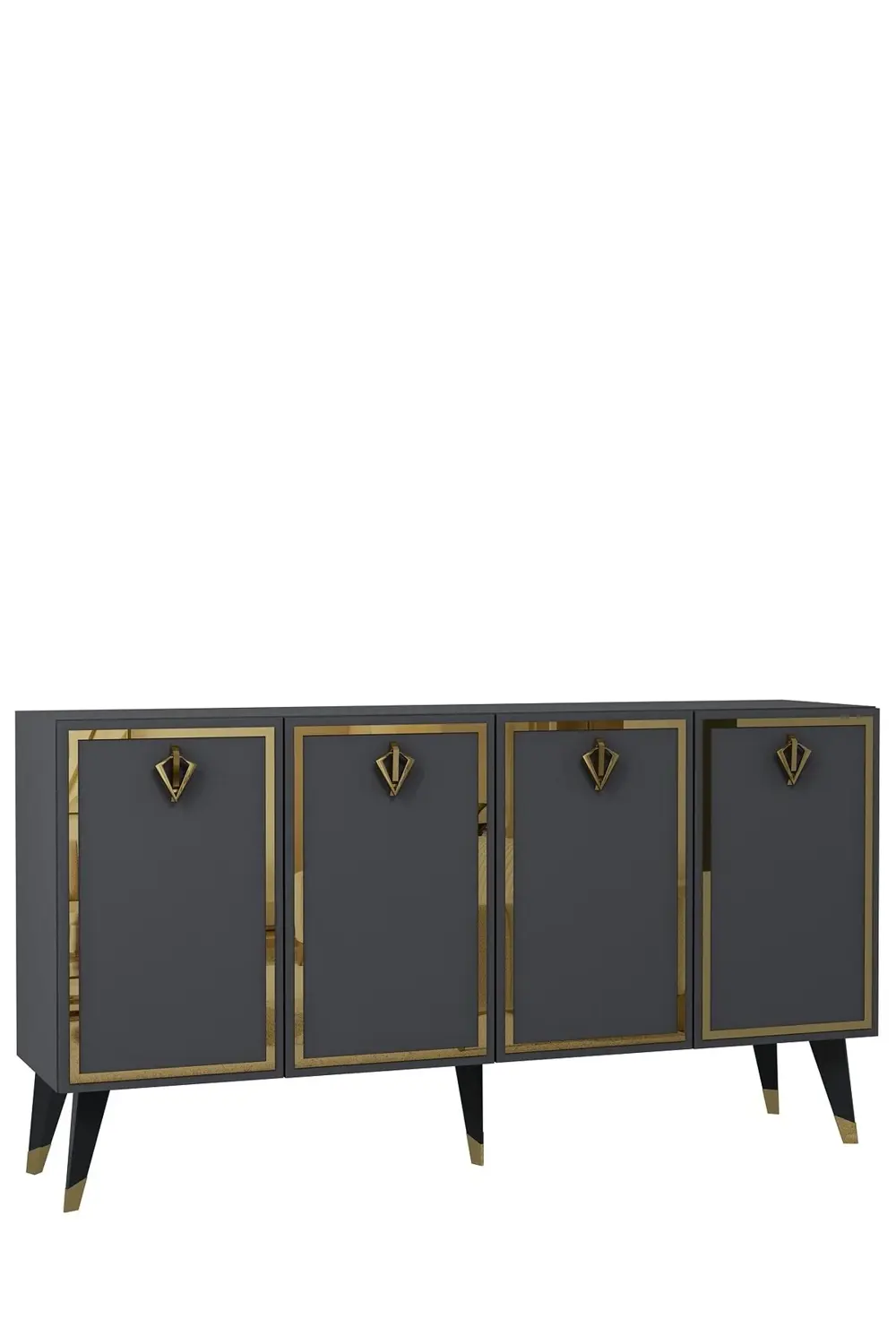 8212-32CT KB150 KONSOL, TV ÜNİTESİ ANTRASİT-ALTIN