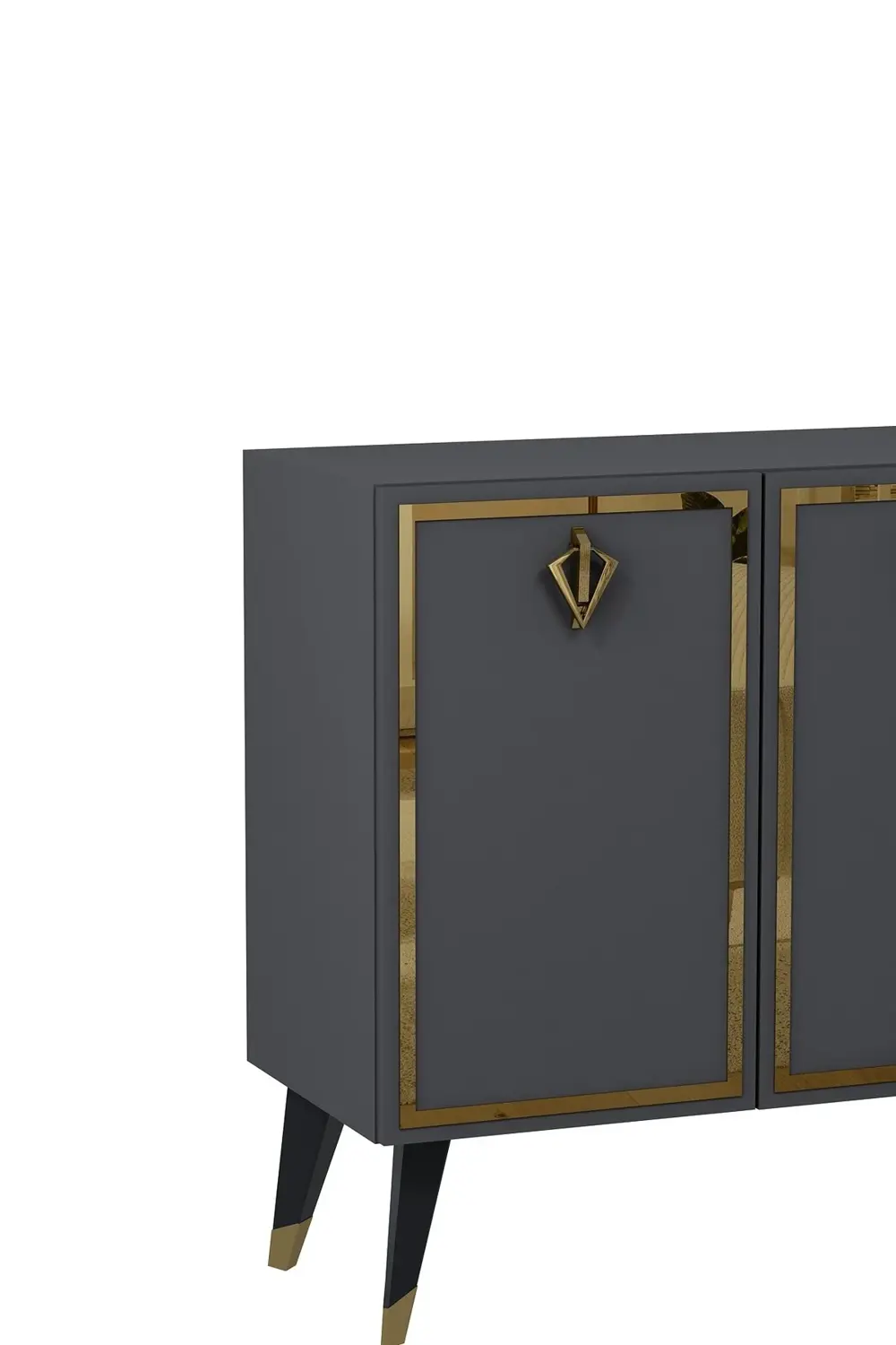 8212-32CT KB150 KONSOL, TV ÜNİTESİ ANTRASİT-ALTIN