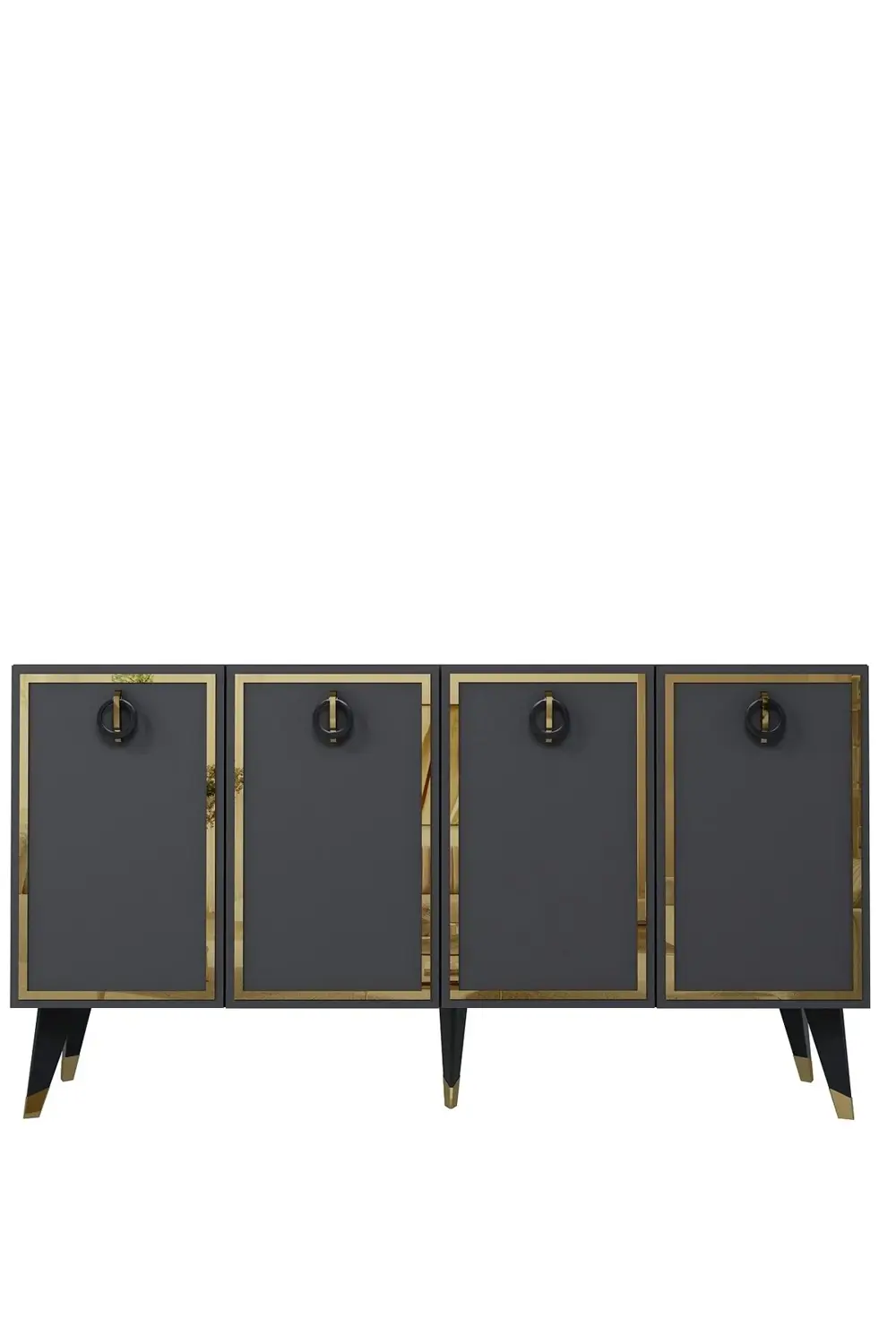 8213-32CT KB150 KONSOL, TV ÜNİTESİ ANTRASİT-ALTIN-SİYAH