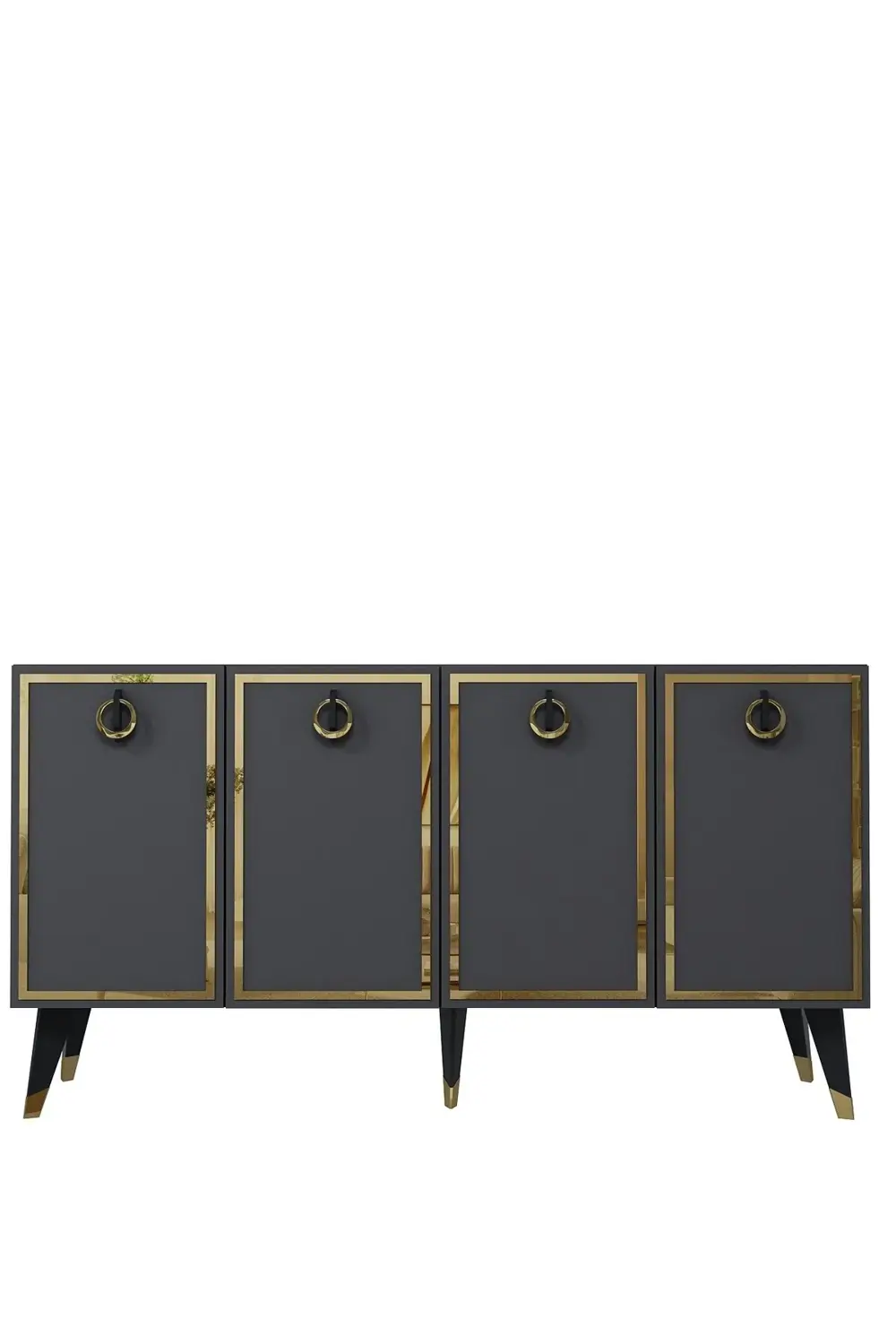 8214-32CT KB150 KONSOL, TV ÜNİTESİ ANTRASİT-SİYAH-ALTIN