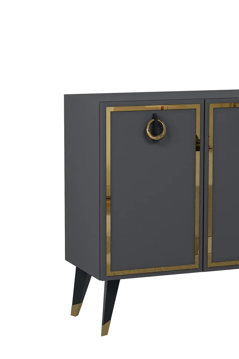 8214-32CT KB150 KONSOL, TV ÜNİTESİ ANTRASİT-SİYAH-ALTIN