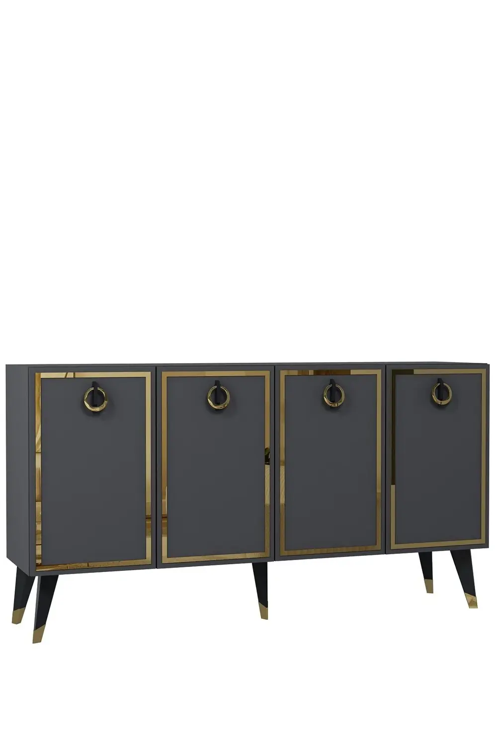 8214-32CT KB150 KONSOL, TV ÜNİTESİ ANTRASİT-SİYAH-ALTIN