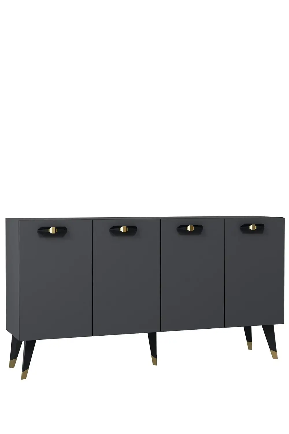 8220-32CT KB150 KONSOL,TV ÜNİTESİ ANTRASİT-SİYAH-ALTIN