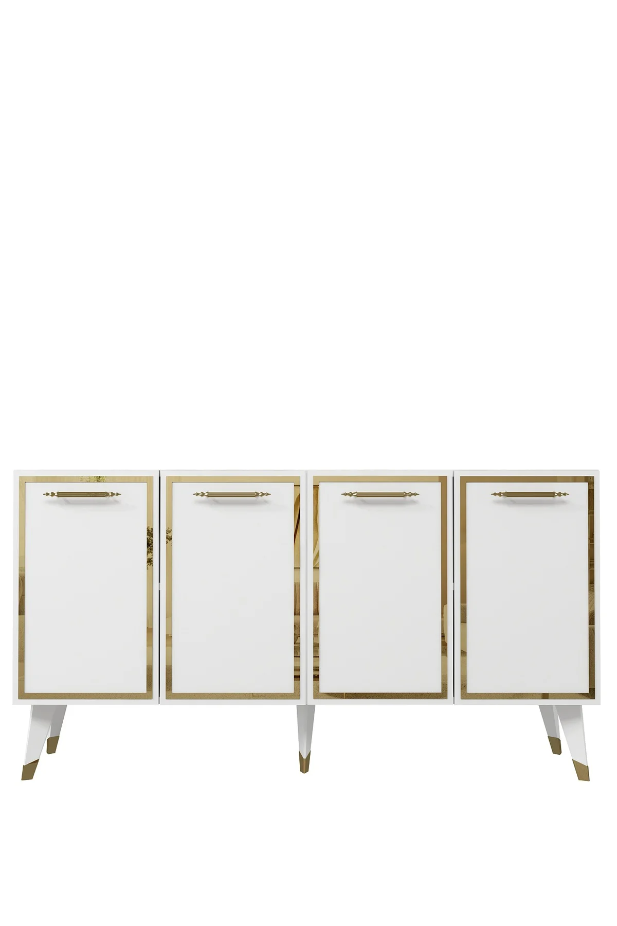 8225-128CT KB150 KONSOL,TV ÜNİTESİ BEYAZ-ALTIN