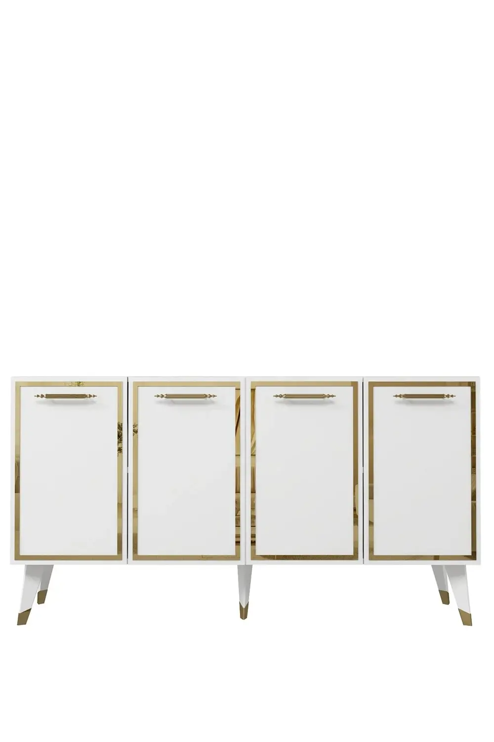 8225-128CT KB150 KONSOL,TV ÜNİTESİ BEYAZ-ALTIN