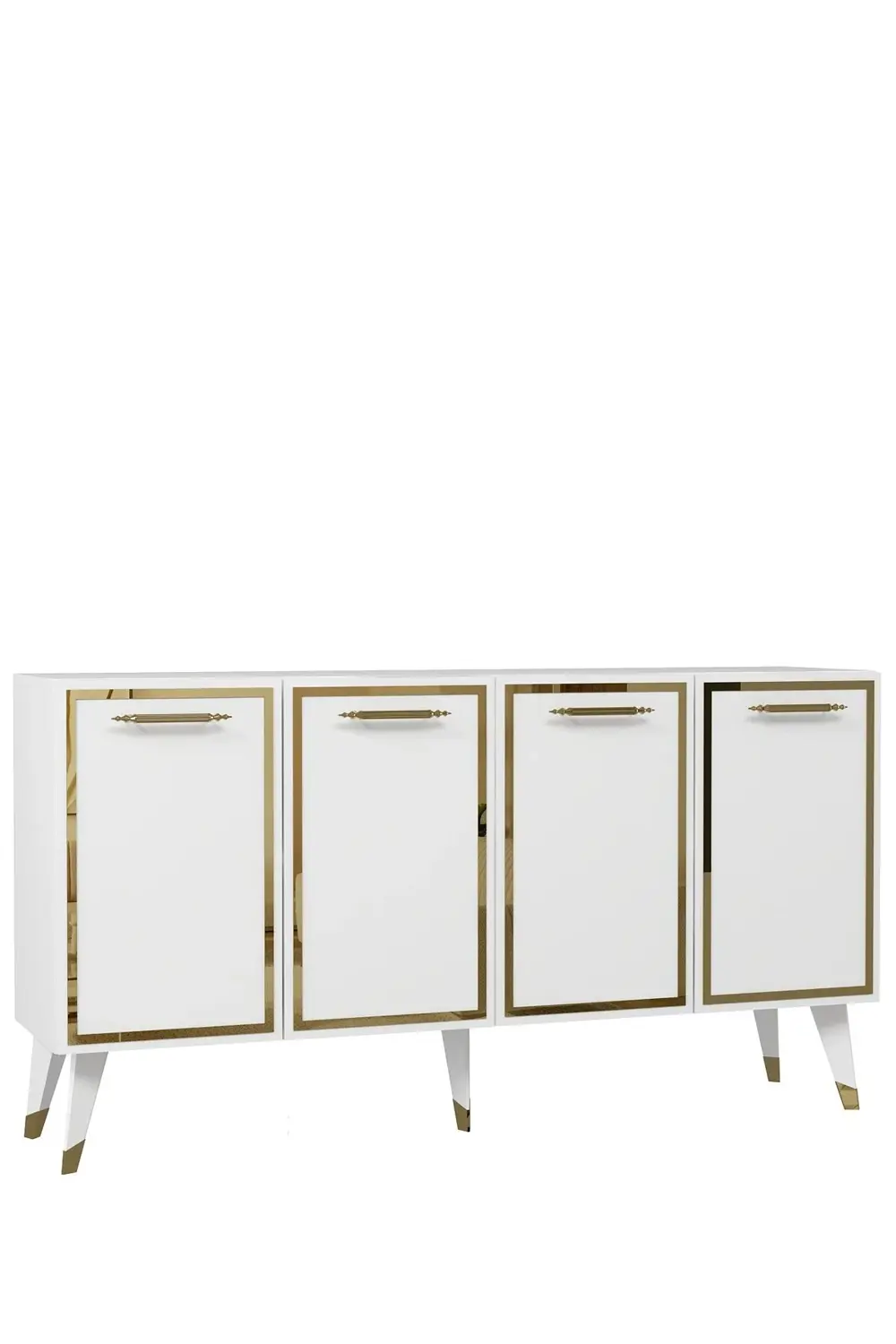 8225-128CT KB150 KONSOL,TV ÜNİTESİ BEYAZ-ALTIN