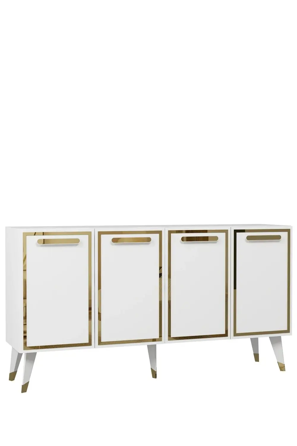 8227-128CT KB150 KONSOL,TV ÜNİTESİ BEYAZ-ALTIN