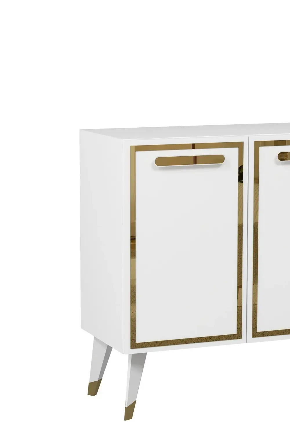 8227-128CT KB150 KONSOL,TV ÜNİTESİ BEYAZ-ALTIN