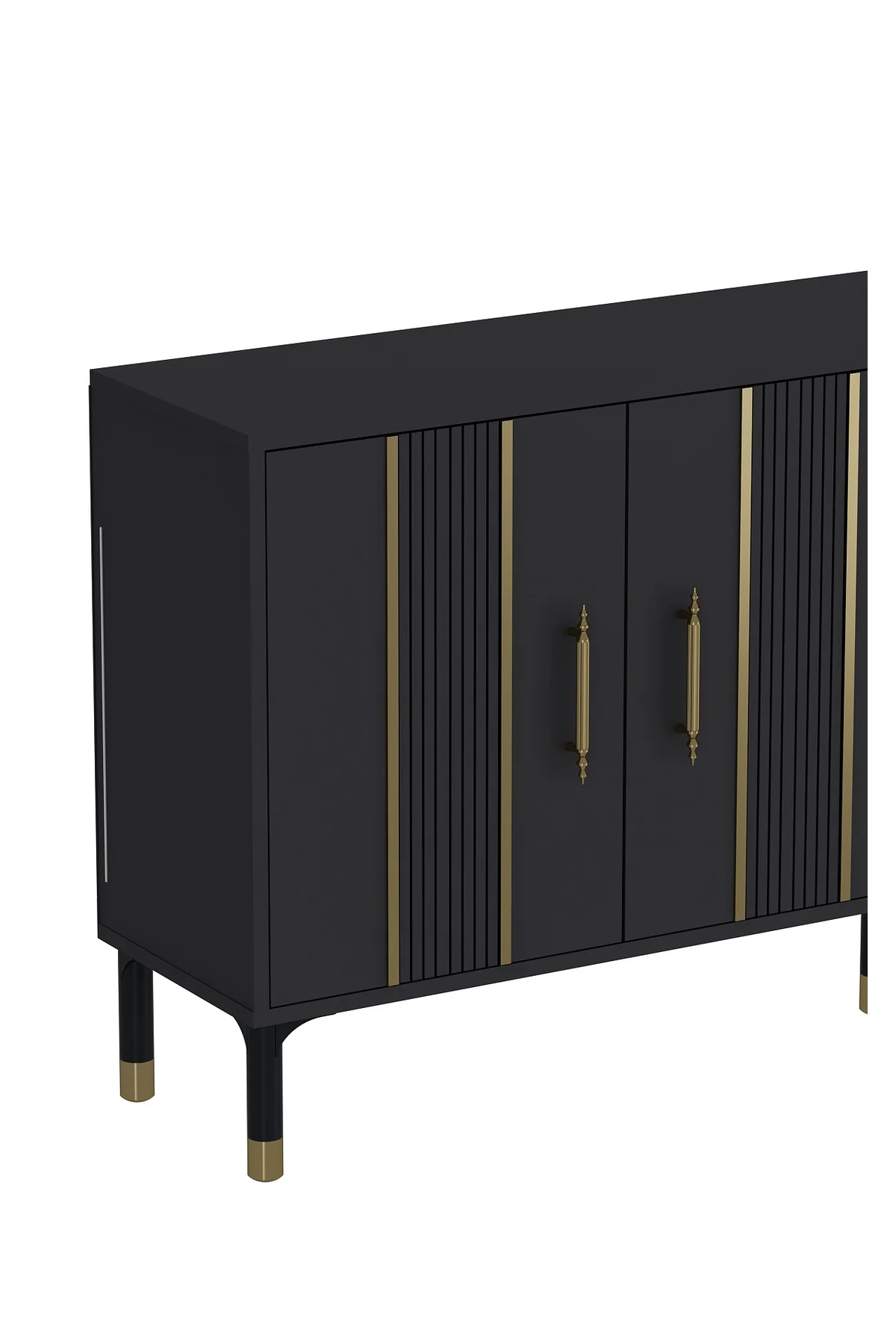 8228-128CT KX180 KONSOL,TV ÜNİTESİ ANTRASİT-ALTIN