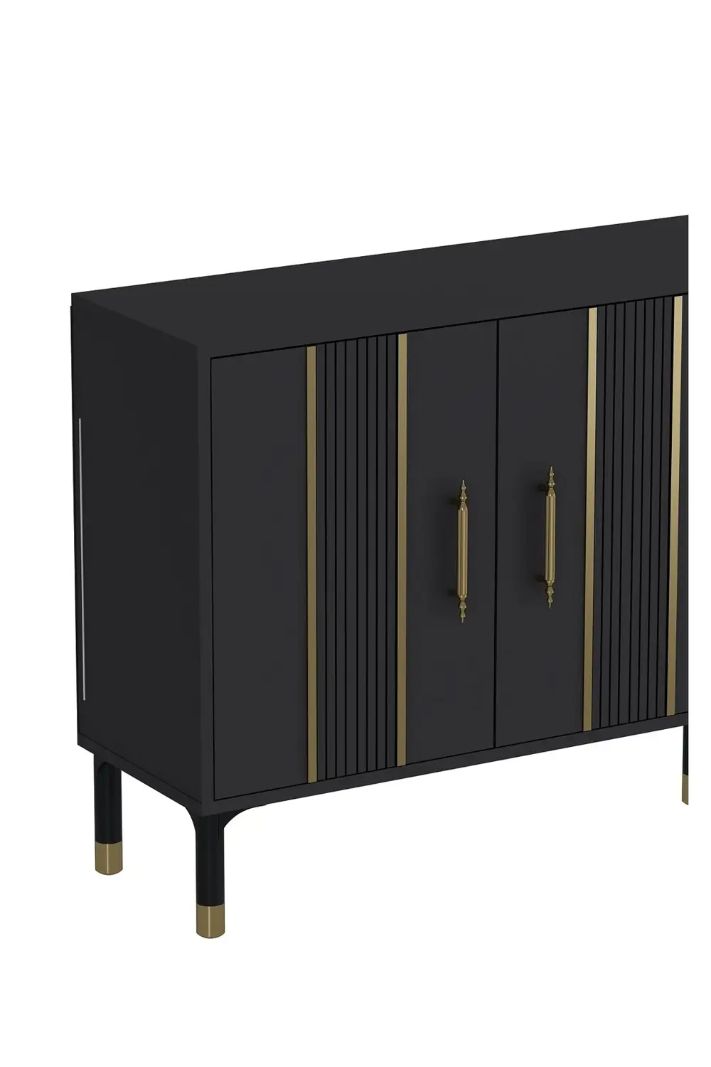 8228-128CT KX180 KONSOL,TV ÜNİTESİ ANTRASİT-ALTIN