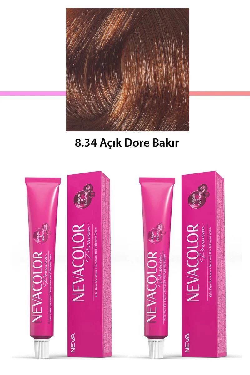 8.34 Açık Dore Bakır Saç Boyası 2'li Set – Premium Kalıcı Krem Saç Boyası 2x50g Fiyatı, Yorumları ve Özellikleri