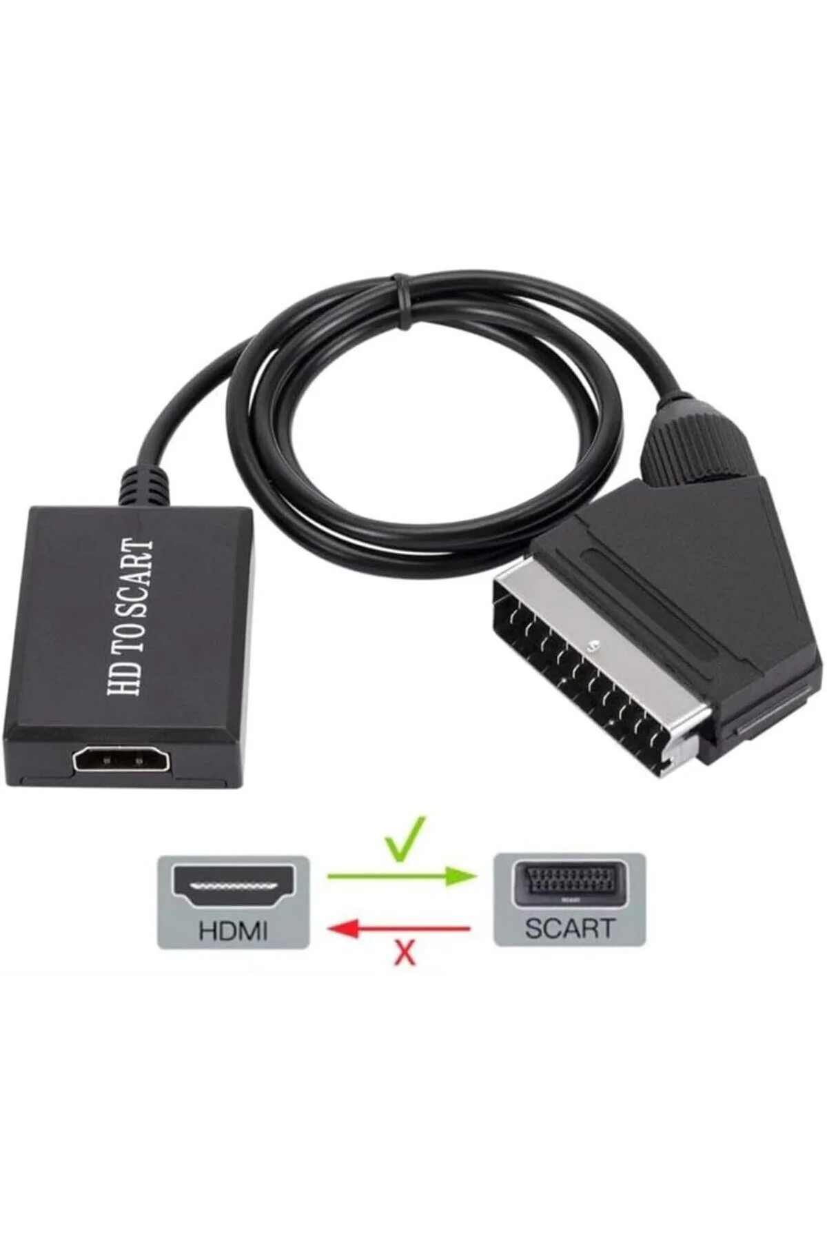 8350 Hdmi To Scart 1080p Hd AV Video Çevirici Dönüştürücü Adaptör