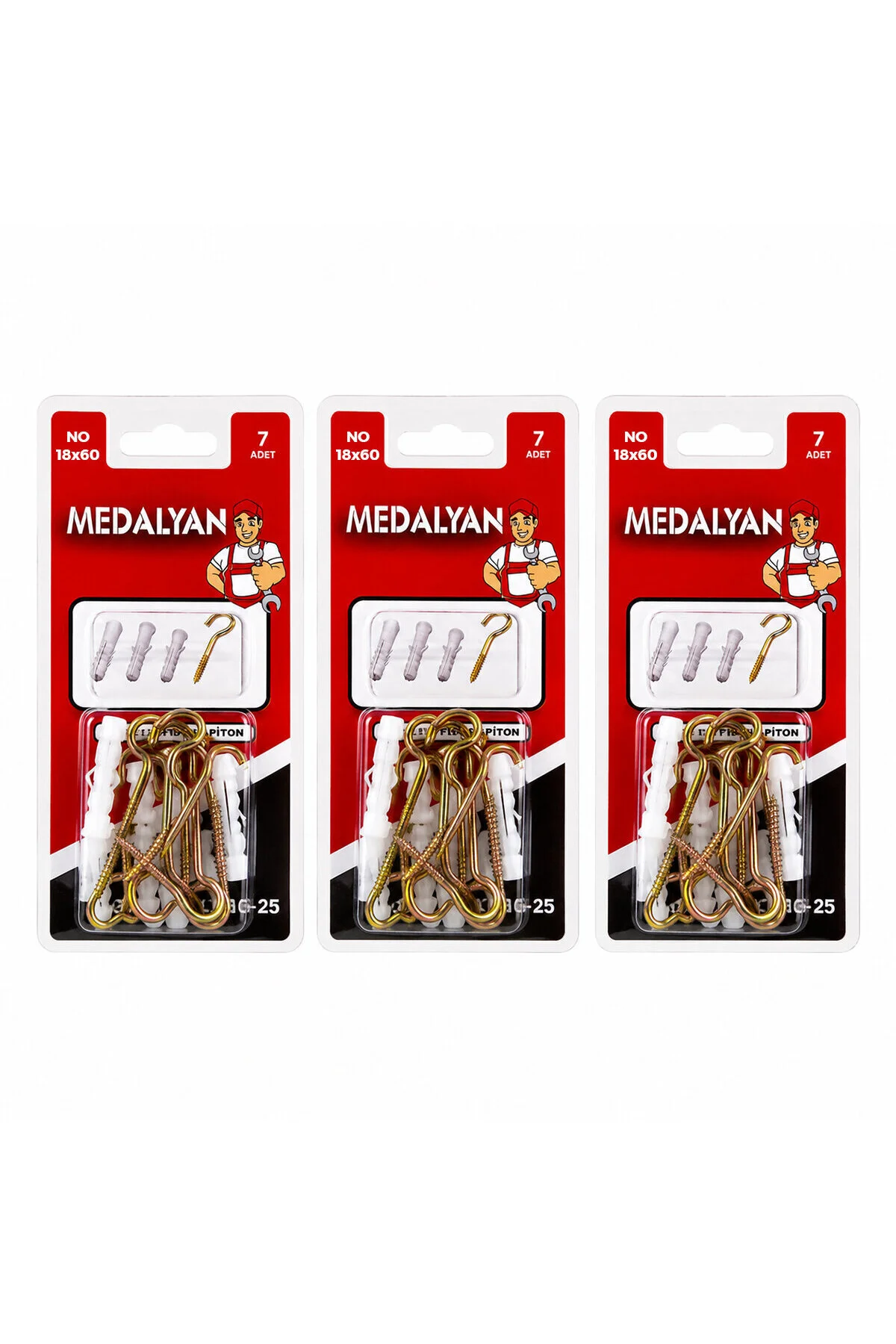 84 Adet 18X60 Açık Piton Dübelli 12X7PCS 84 Adet 18X60 Açık Piton Dübelli 12X7PCS