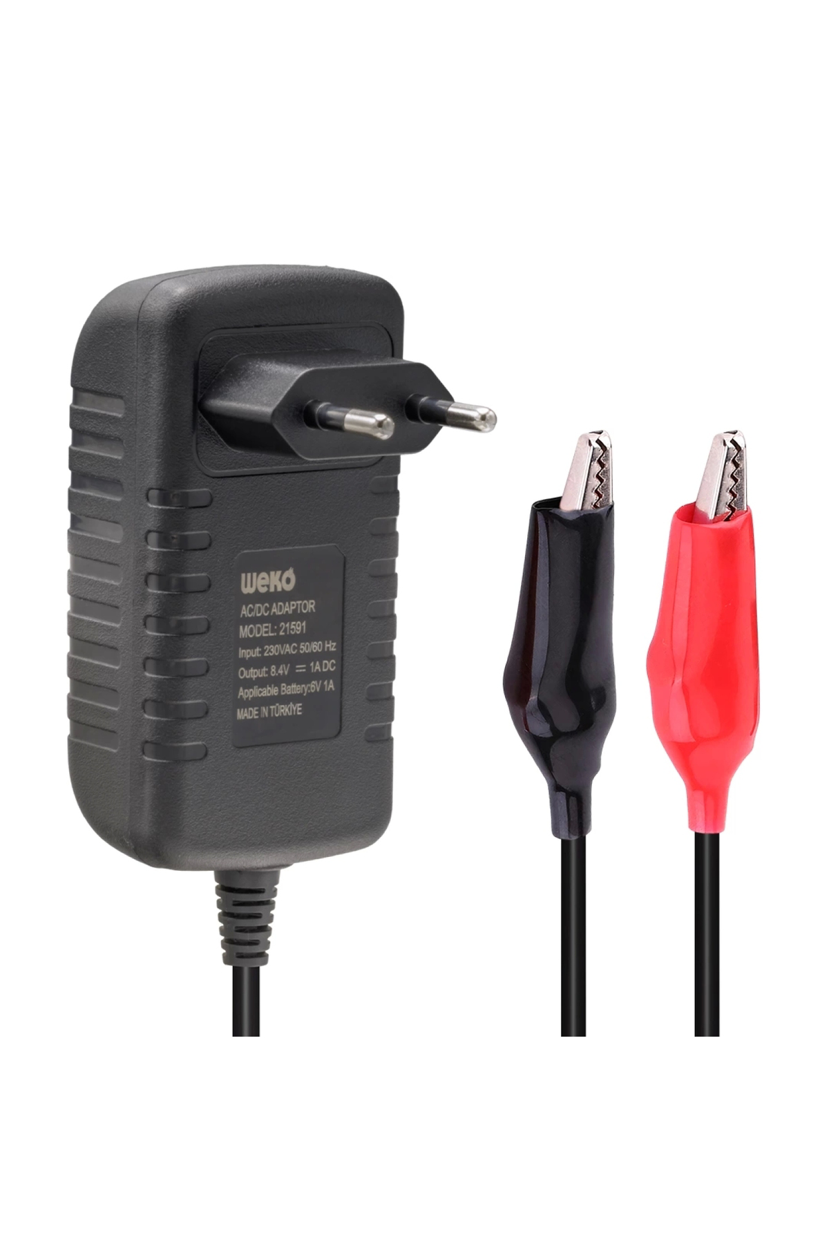 8.4 VOLT - 1 AMPER KROKODİL UÇLU KIRMIZI YEŞİL LEDLİ YERLİ ÜRETİM