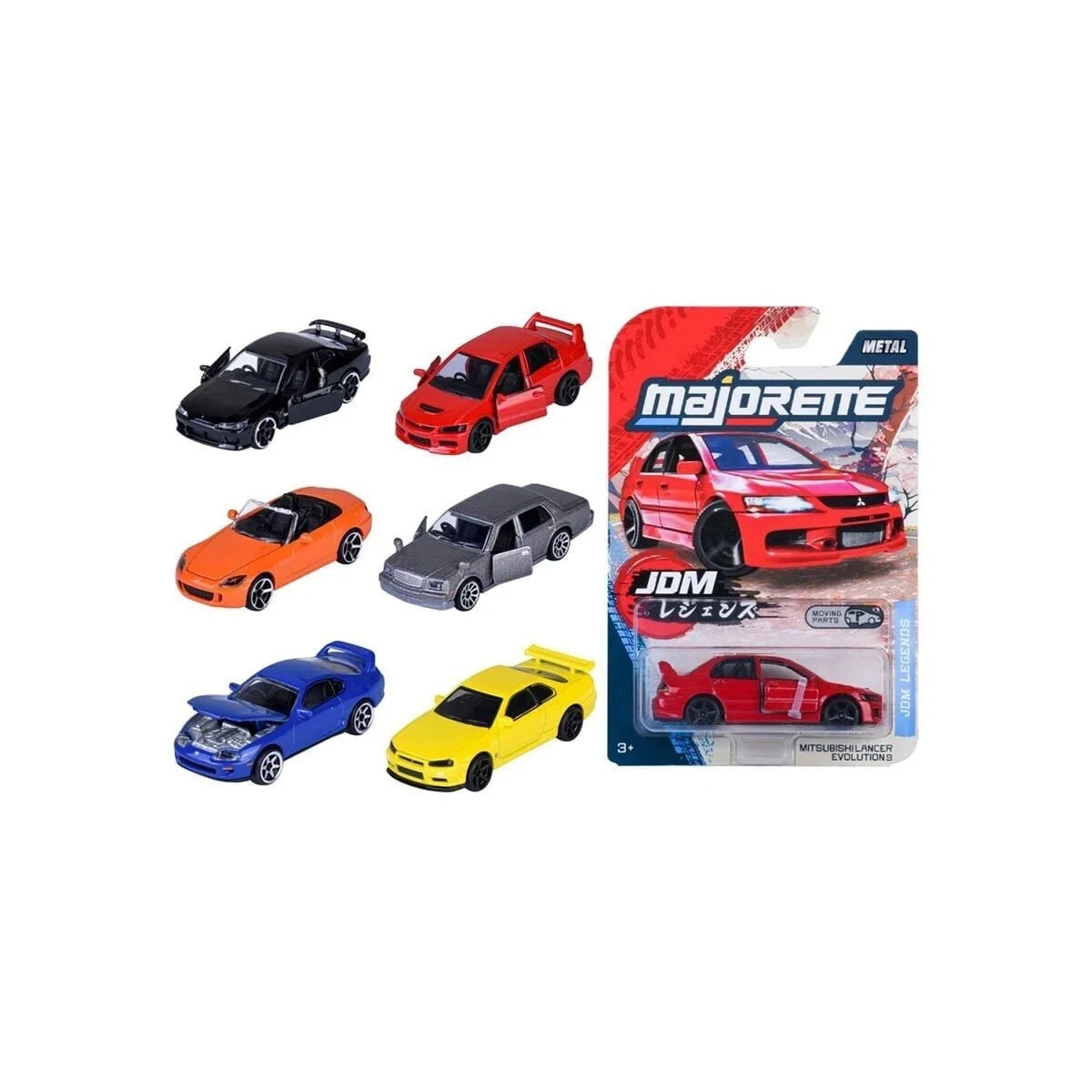 8502100000 ''JDM Legends Premium Cars, 6-asst.freewheel, die-cast