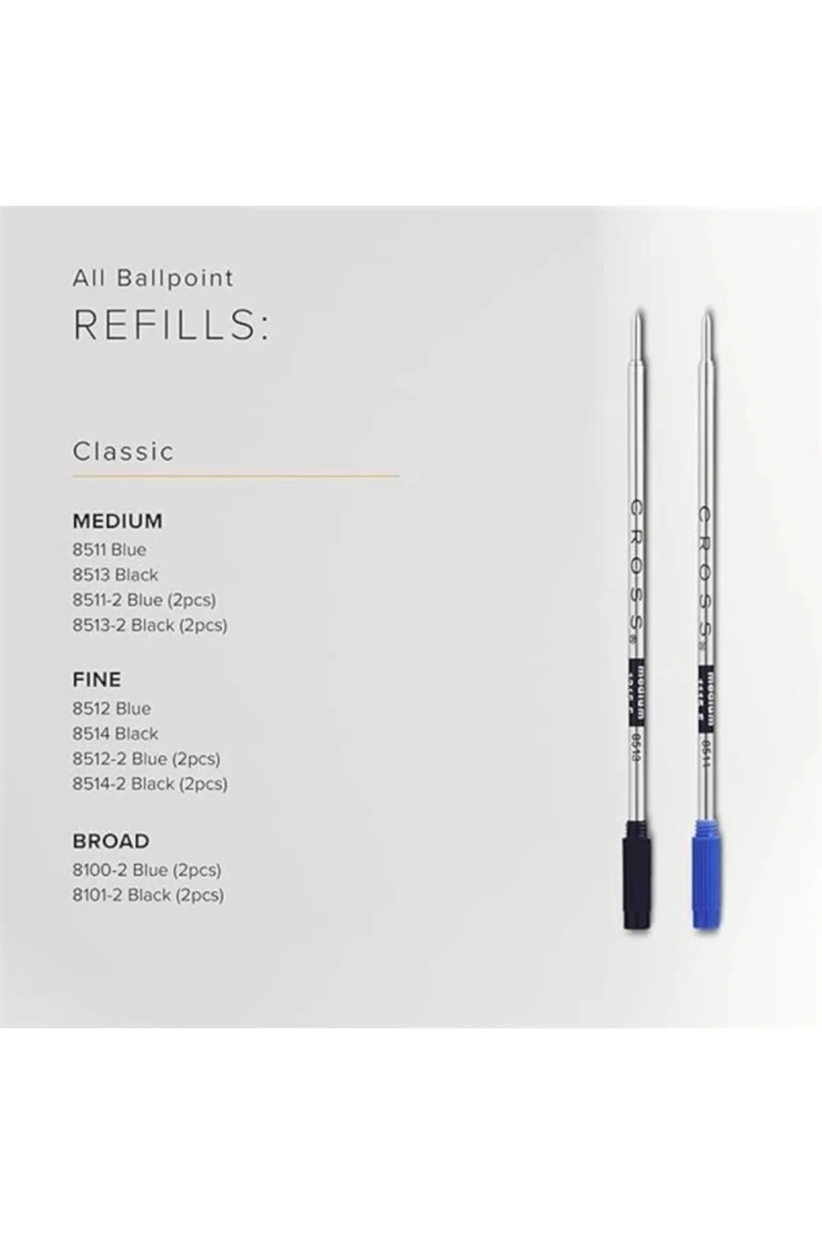 8511D C1 Slim Tükenmez Refil Mavi Medium Uç