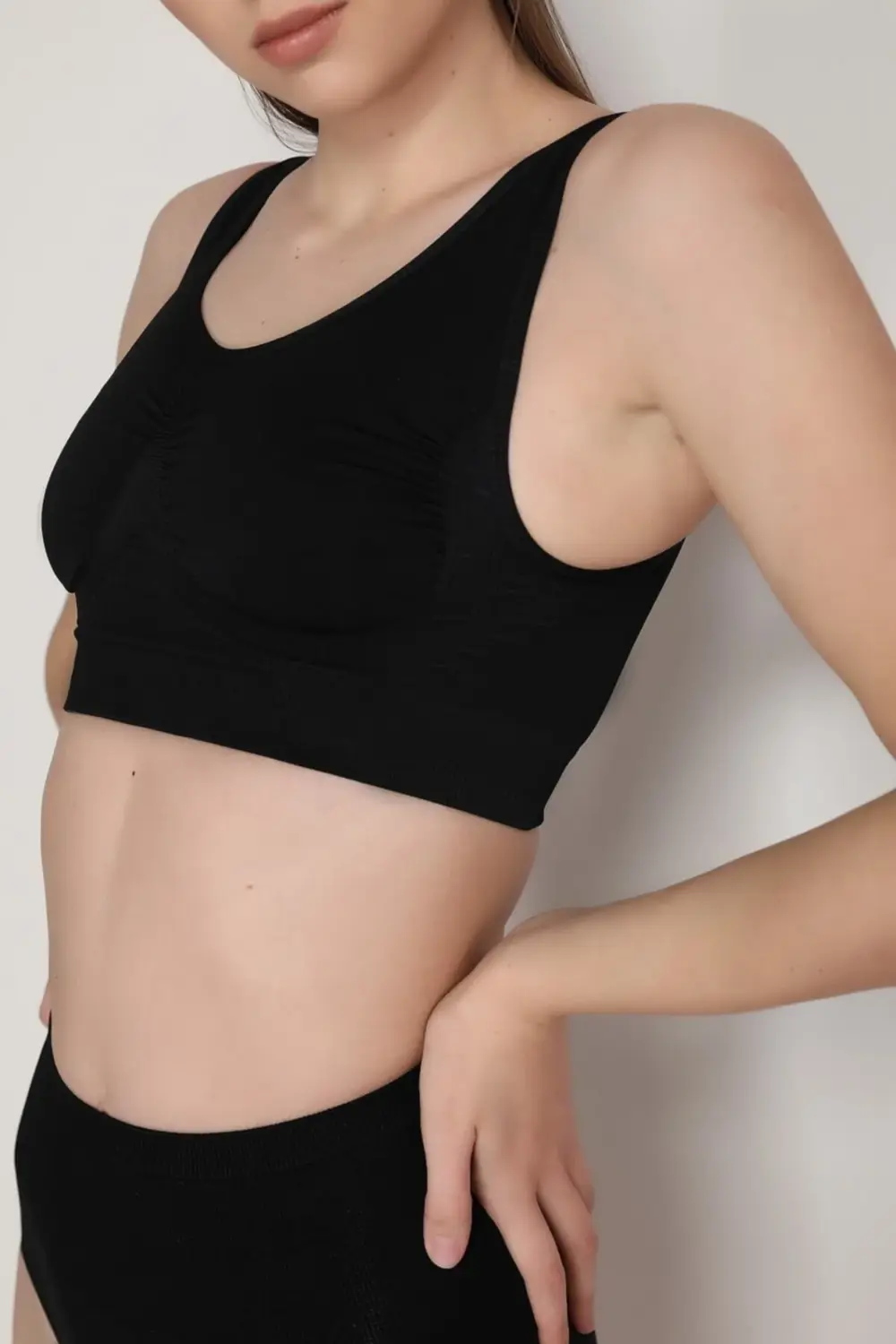 855 Kalın Askılı Toparlayıcı Büstiyer | Siyah