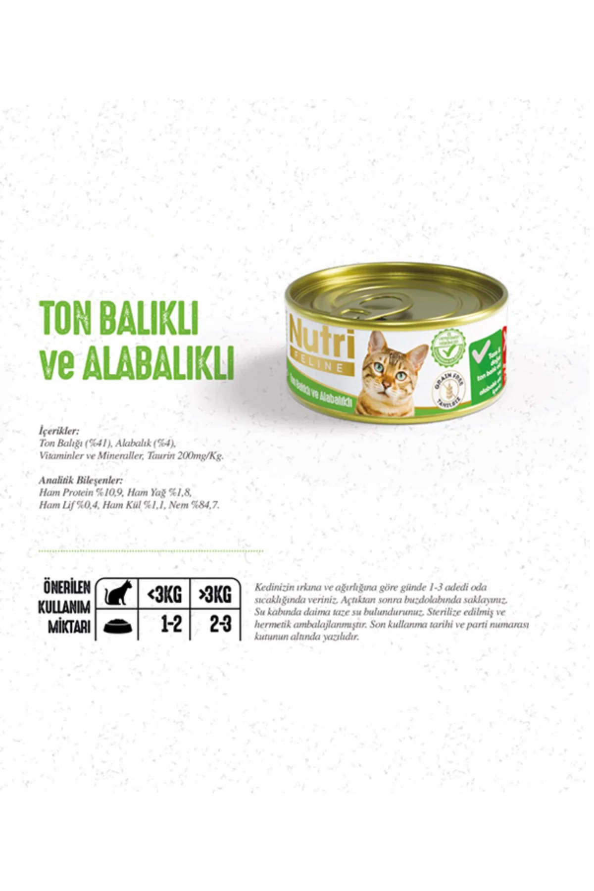 85gr Ton Balıklı Alabalıklı Tahılsız 1 Adet Yaş Kedi Maması
