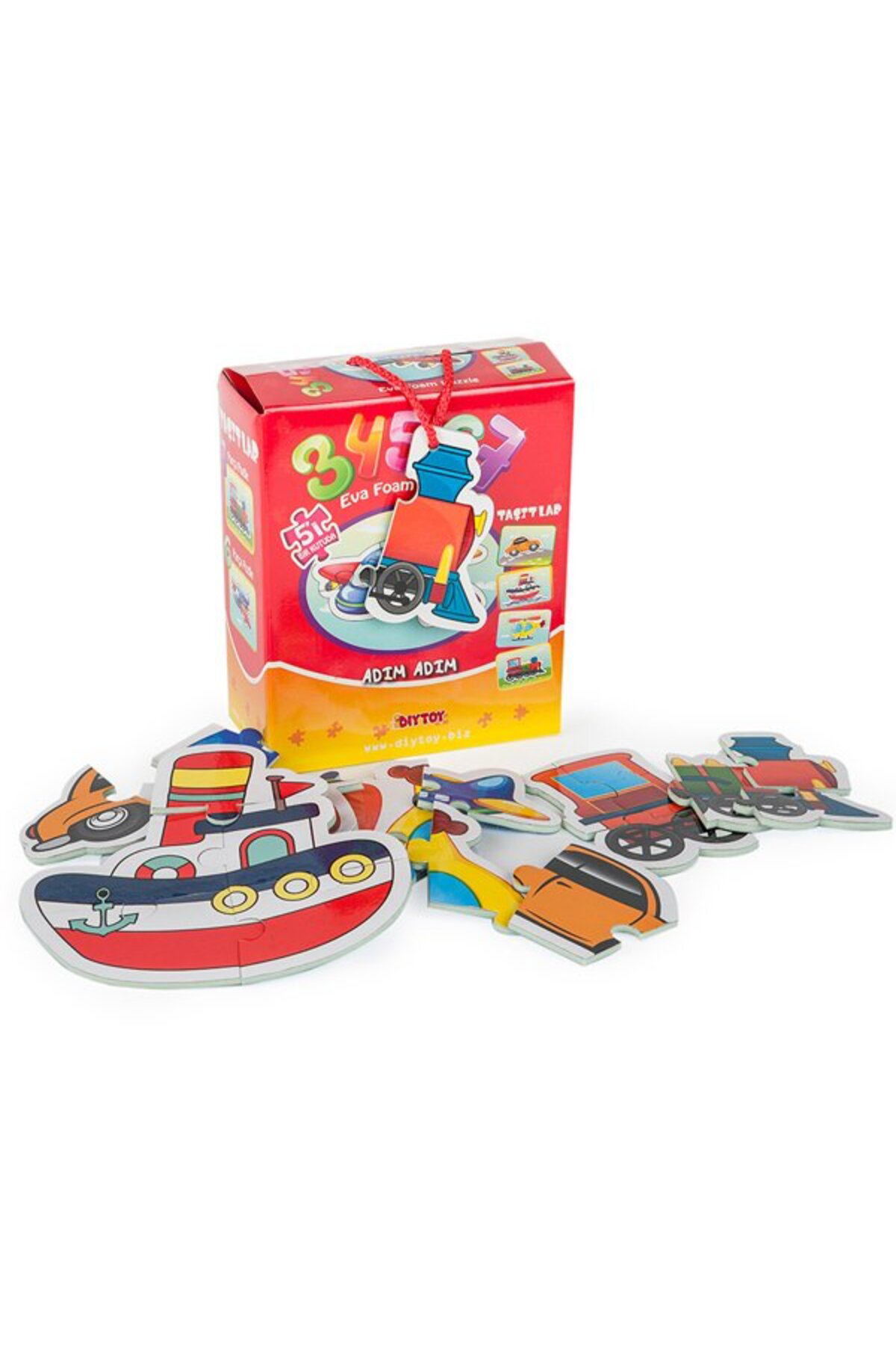 Nessiworld 8742 Dıytoy Süper Renkli 5 İ 1 Kutuda Puzzle - Taşıtlar 3+4+5+6+7