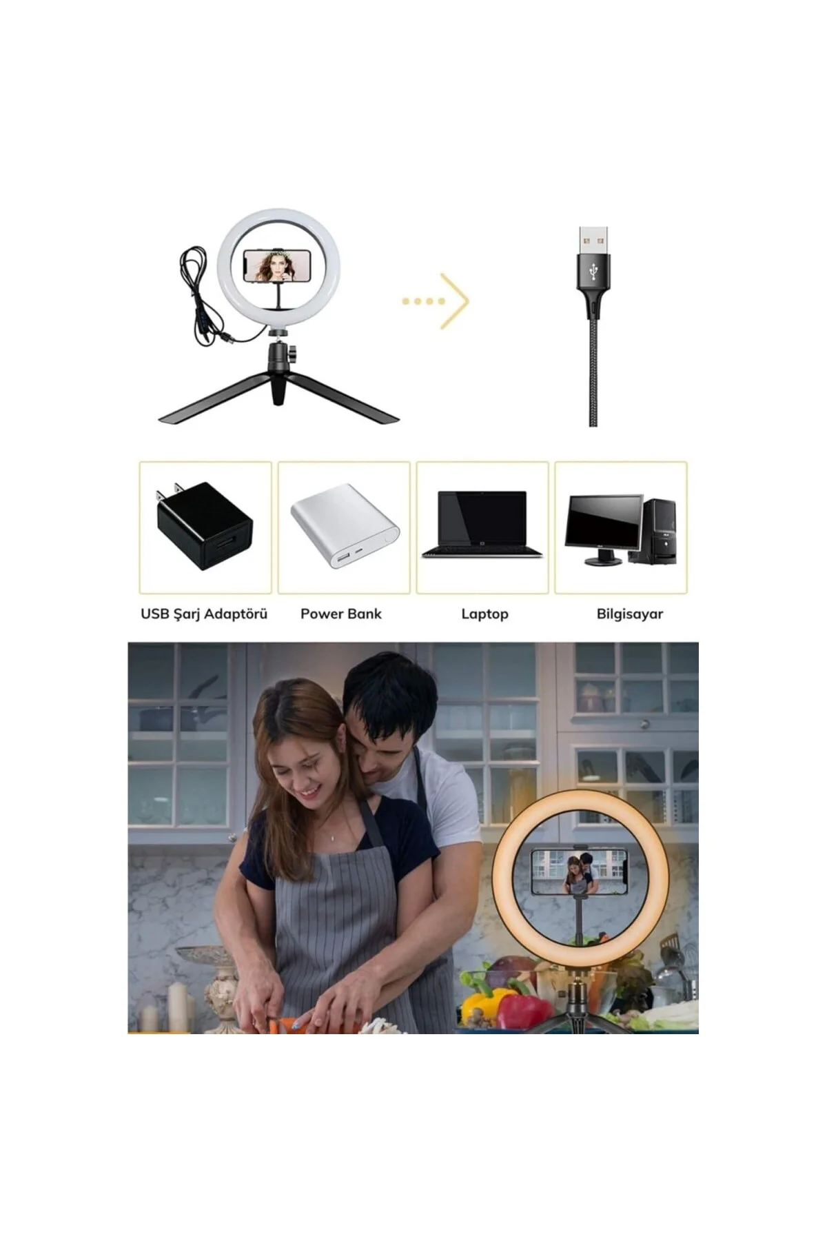 8inç 20cm Youtube Instagram Tiktok Selfie Stüdyo Video Fotoğraf R
