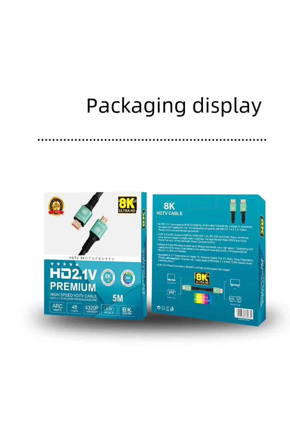 8K 5 Metre HDMI Kablo - 2.1 Versiyon, 48Gbps, Ultra HD 4320p 8K 5 Metre HDMI Kablo - 2.1 Versiyon, 48Gbps, Ultra HD 4320p