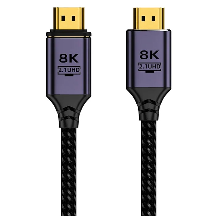 8K HDMI 2.1 Kablo - 1m Mıknatıslı Kalkanlı 48Gbps Ultra HD