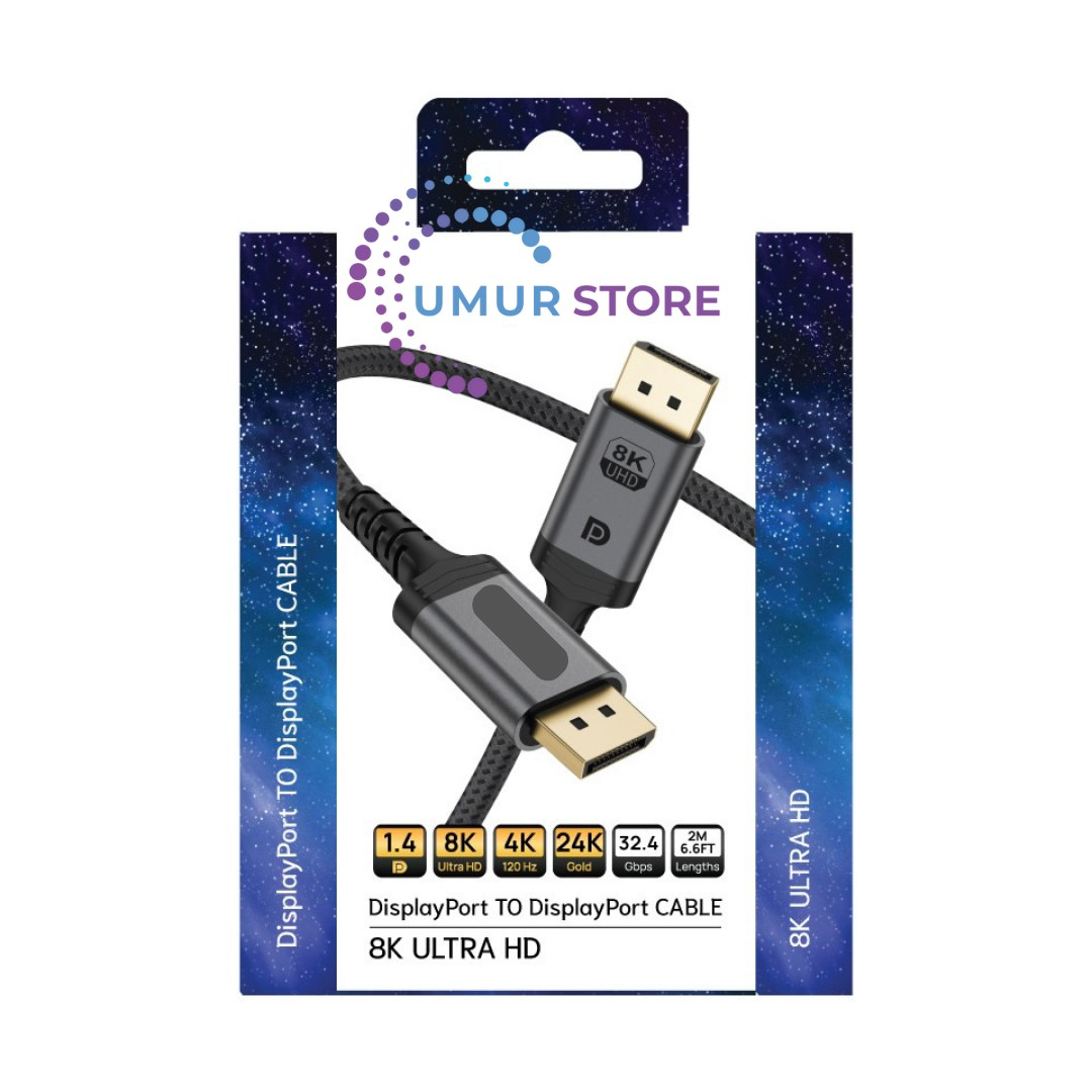 8K UHD DisplayPort v1.4 32.4 Gbps / 24K Gold / Alüminyum Gövdeli
