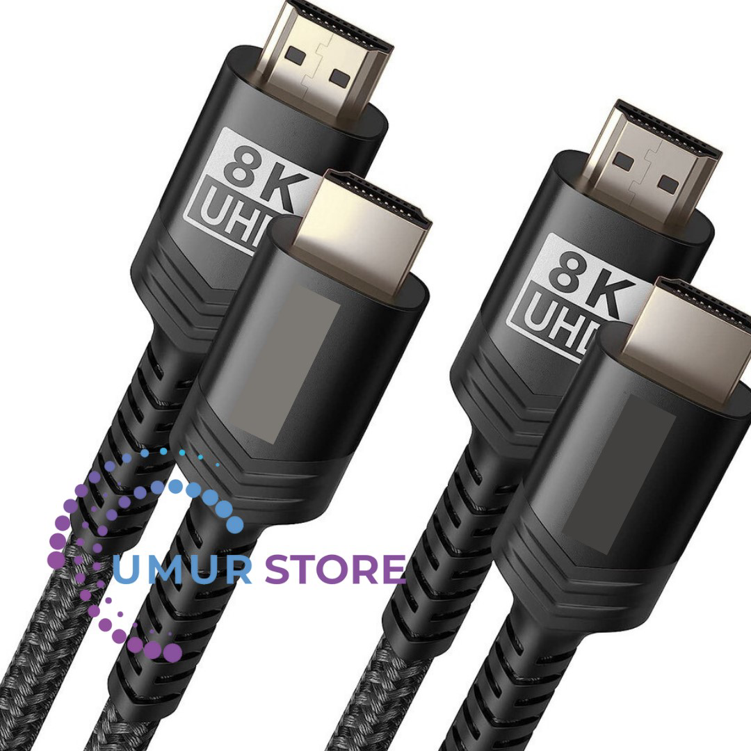 8k UHD Uzun HDMI Kablosu 48GBPS Yüksek Hızlı HDMI 2.1 Örgülü Oyun