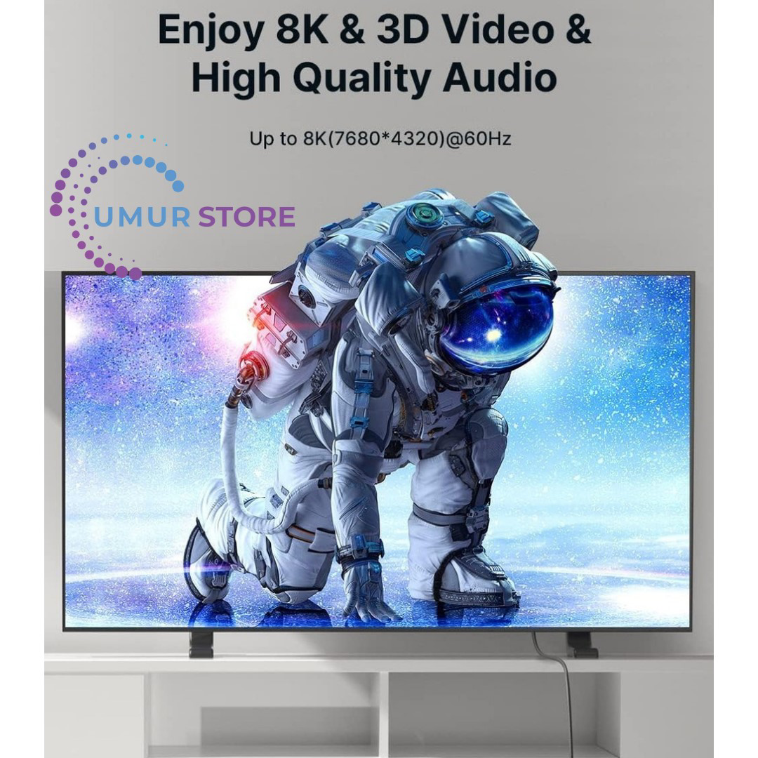 8k UHD Uzun HDMI Kablosu 48GBPS Yüksek Hızlı HDMI 2.1 Örgülü Oyun