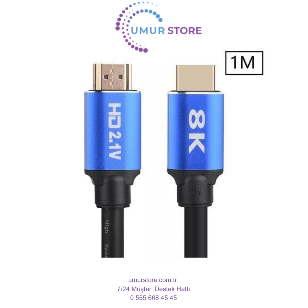 8k Ultra Hd 2.1V 48GBPS Altın Kaplama HDMI Kablo UHD 1 Metre 8k Ultra Hd 2.1V 48GBPS Altın Kaplama HDMI Kablo UHD 1 Metre