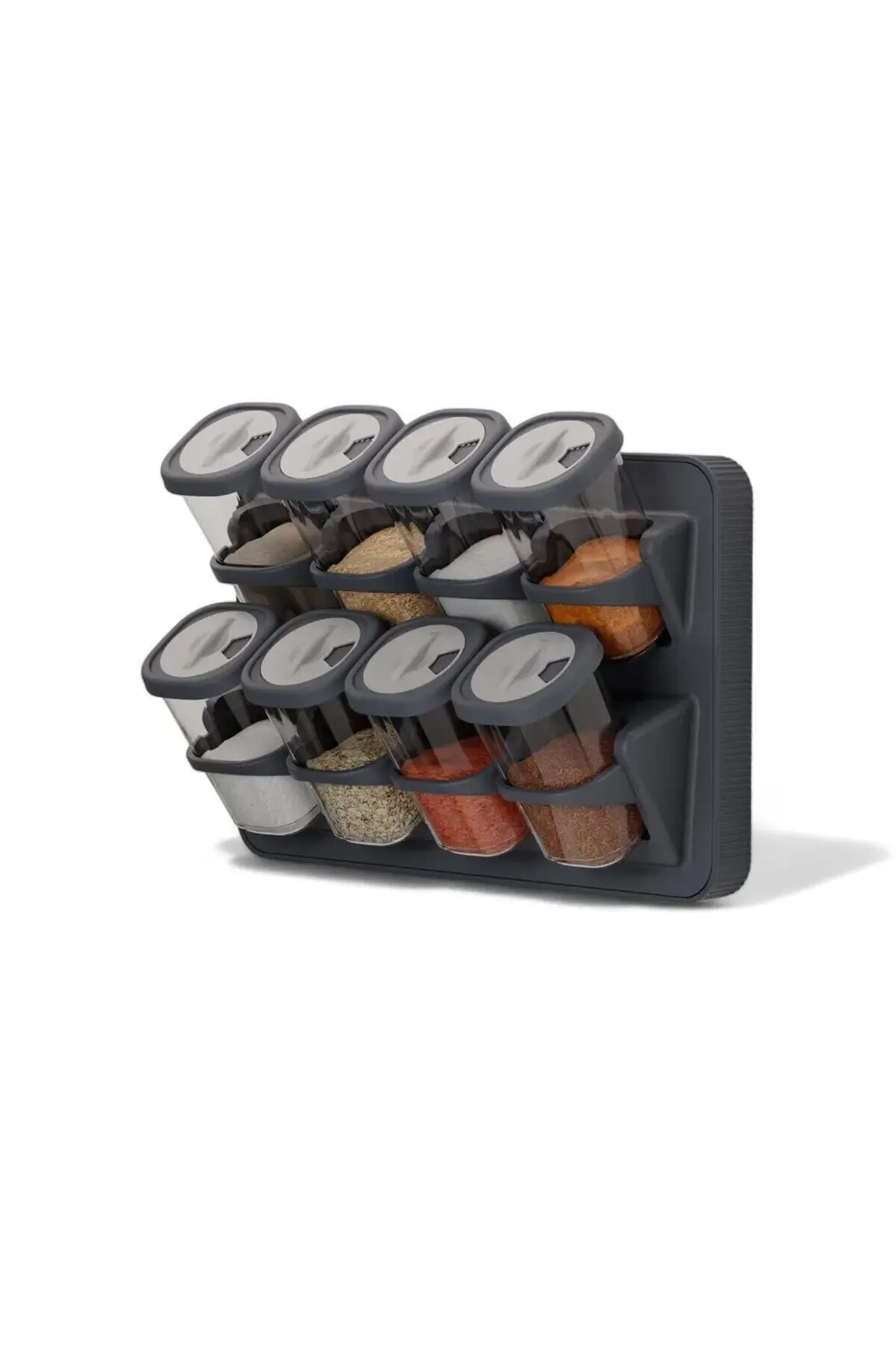 8'li Döner Kapak Baharatlık Seti Standlı Duvara Monte Duvara Mont