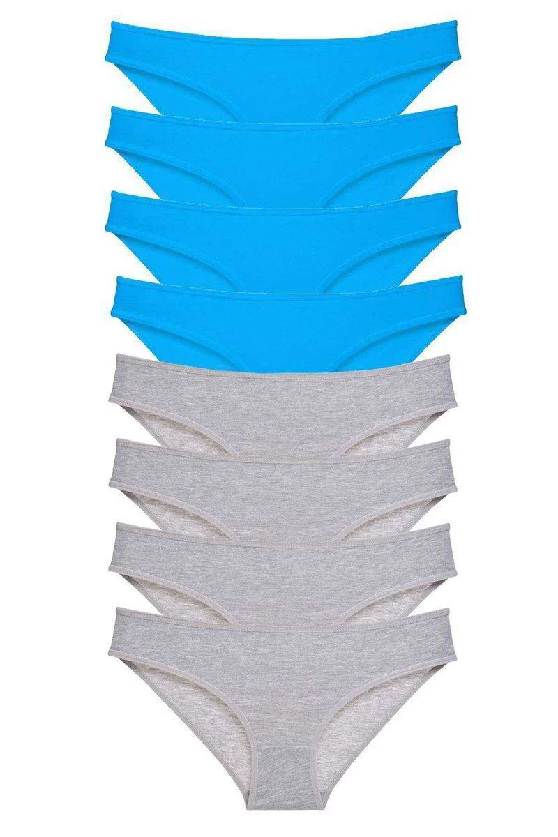 8'li Eko Set Likralı Kadın Slip Külot - Pamuklu Rahat Günlük Külot Gri Mavi Fiyatı, Yorumları ve Özellikleri