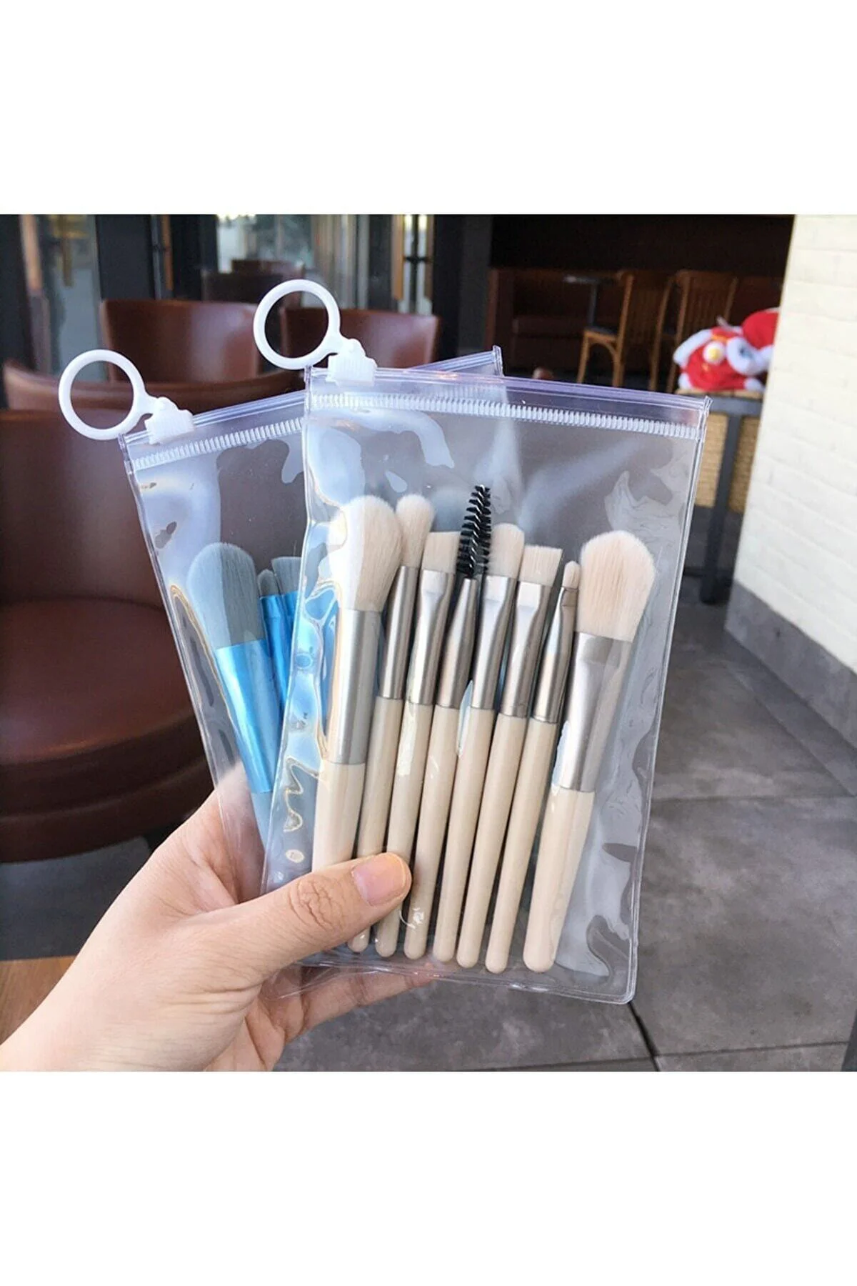 8'li Makyaj Fırça Seti Mini Kolay Taşınabilir Seyahat Makyaj Fırç