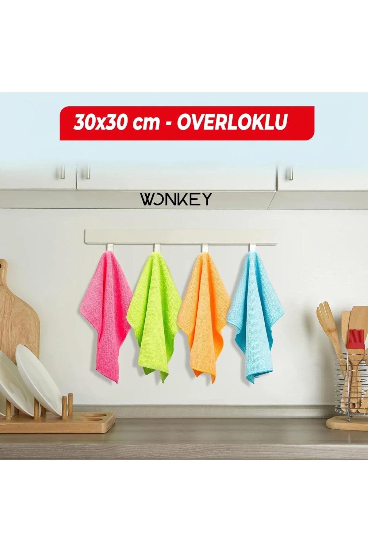 - 8'li Mikrofiber Bez Temizlik Bezi, Süper Emici Mutfak Temizlik 