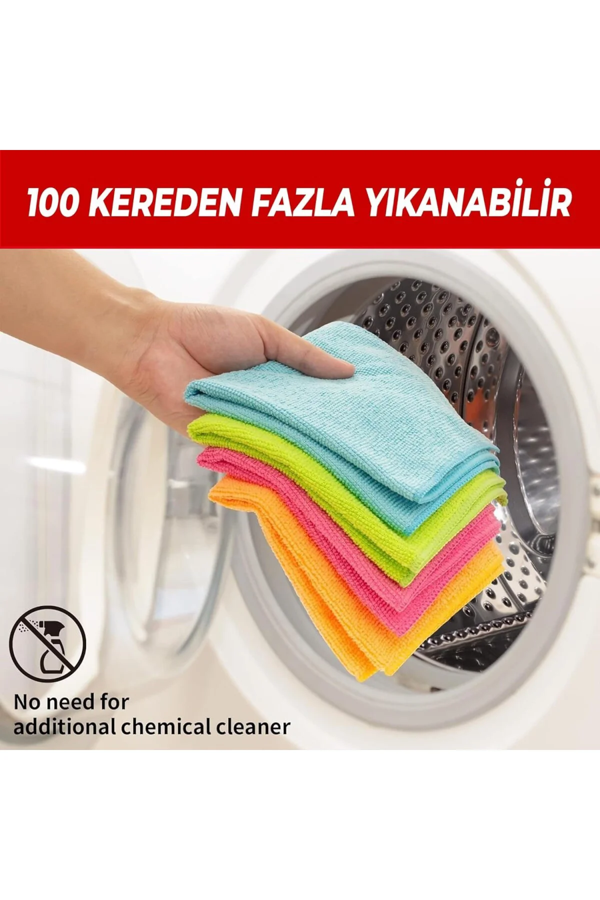 - 8'li Mikrofiber Bez Temizlik Bezi, Süper Emici Mutfak Temizlik 