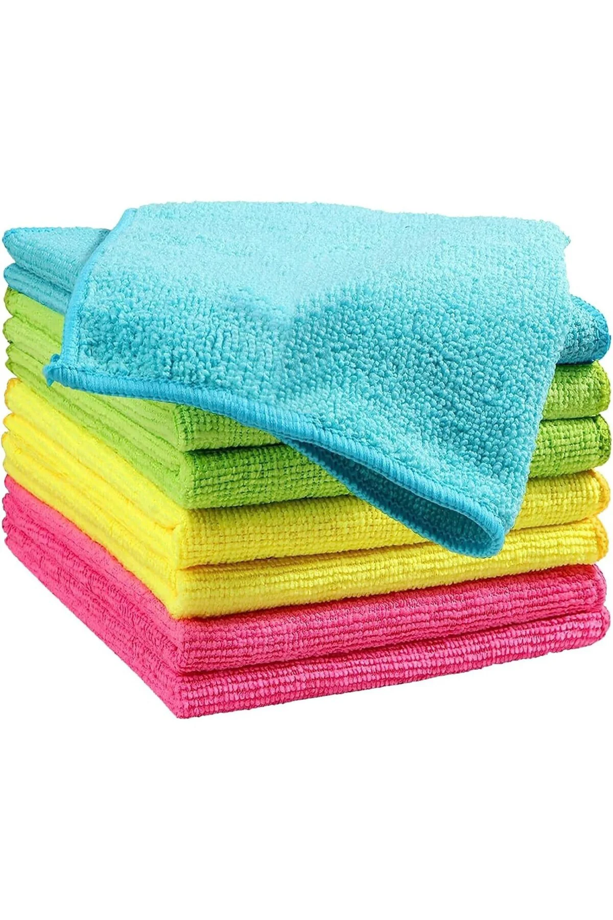 - 8'li Mikrofiber Bez Temizlik Bezi, Süper Emici Mutfak Temizlik 