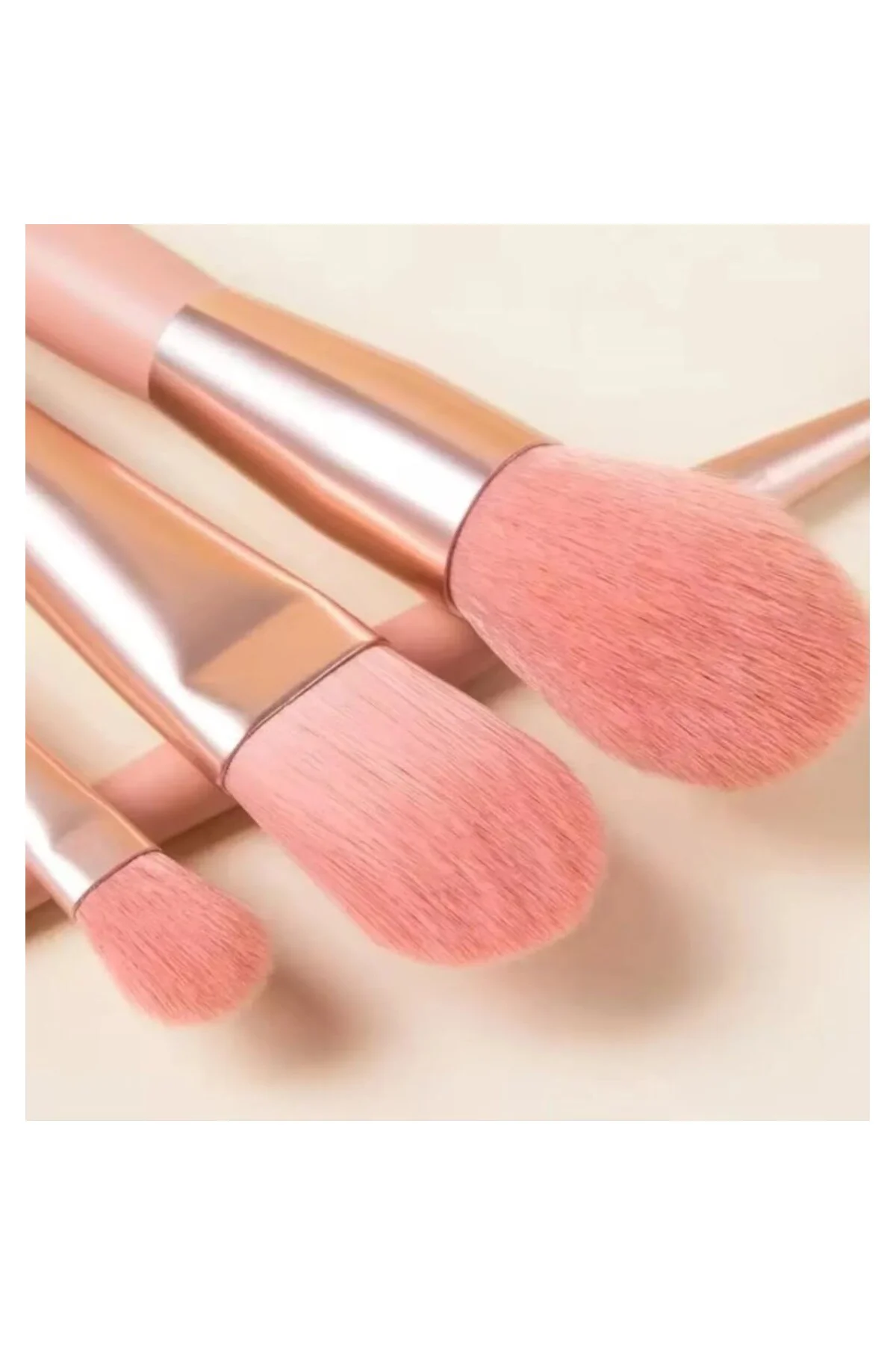 8'li Profesyonel Makyaj Fırça Seti, Rose Gold, Seyahat Çantalı, G
