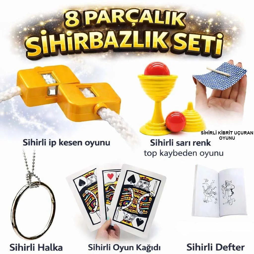 8'li Sihirbazlık Seti - Çocuklar İçin Sihir Oyunları Seti Fiyatı, Yorumları ve Özellikleri