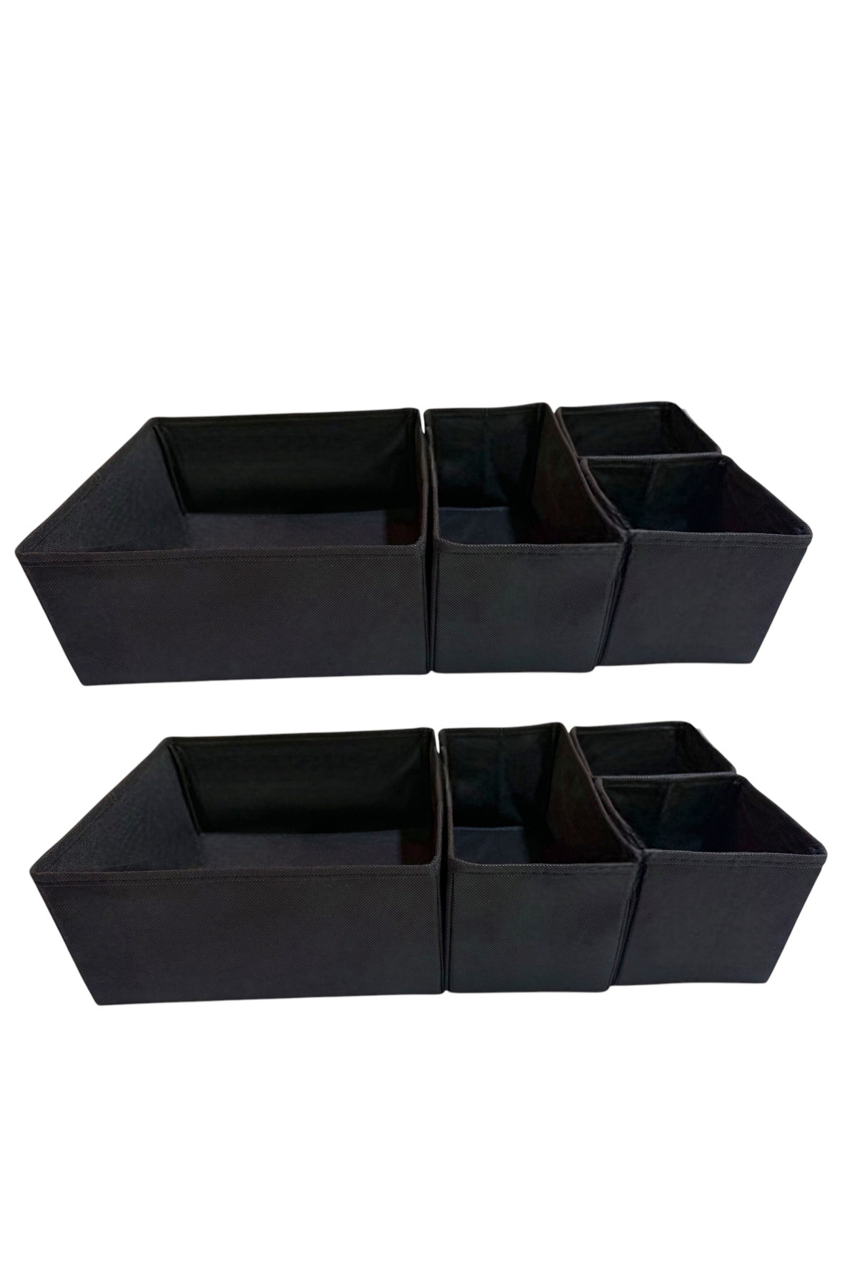 8'li Siyah Çekmece Içi Düzenleyici Organizer Set - Çok Amaçlı Dol