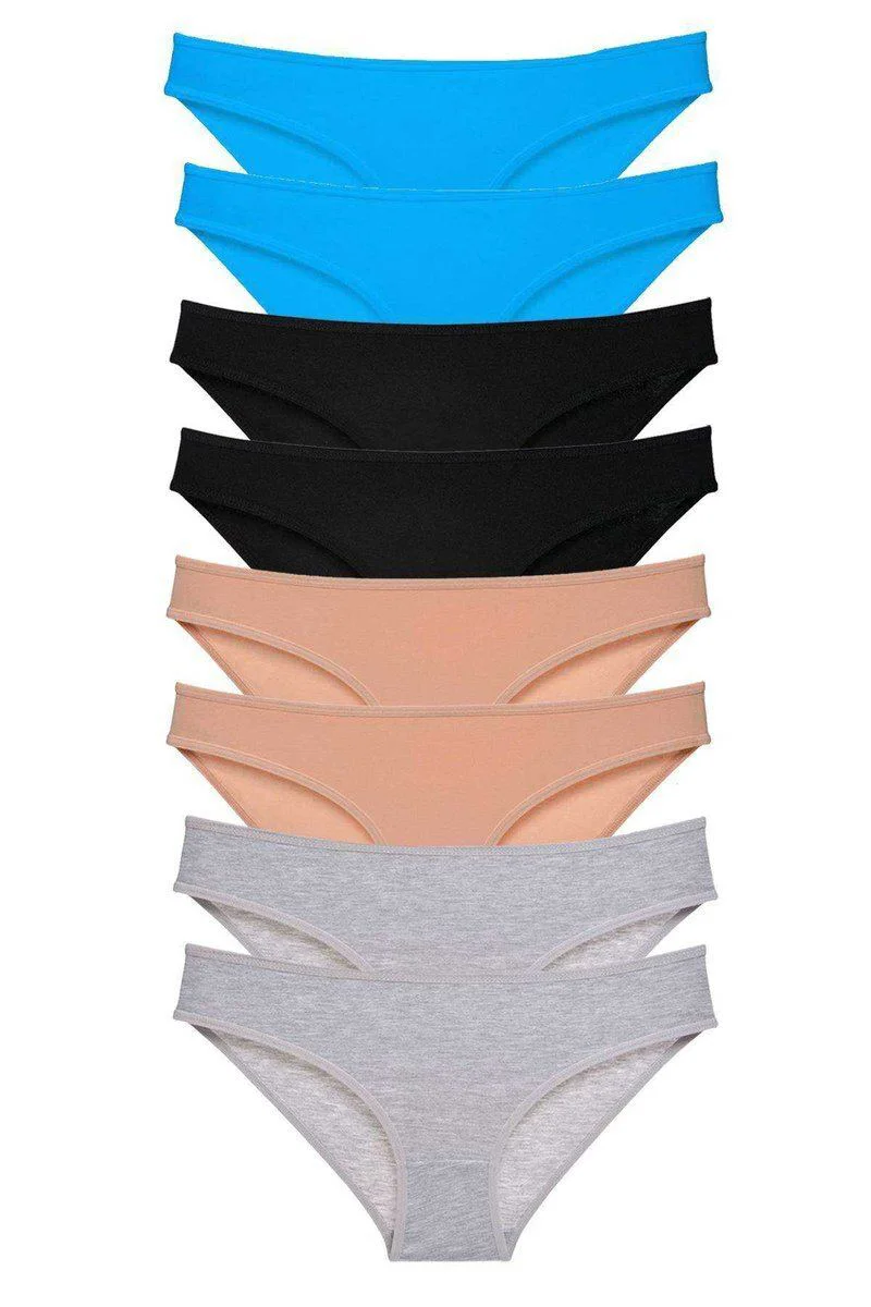 8'li Süper Eko Set Likralı Kadın Slip Külot - Pamuklu Rahat Külot Takımı (Siyah, Ten, Gri, Mavi) Fiyatı, Yorumları ve Özellikleri