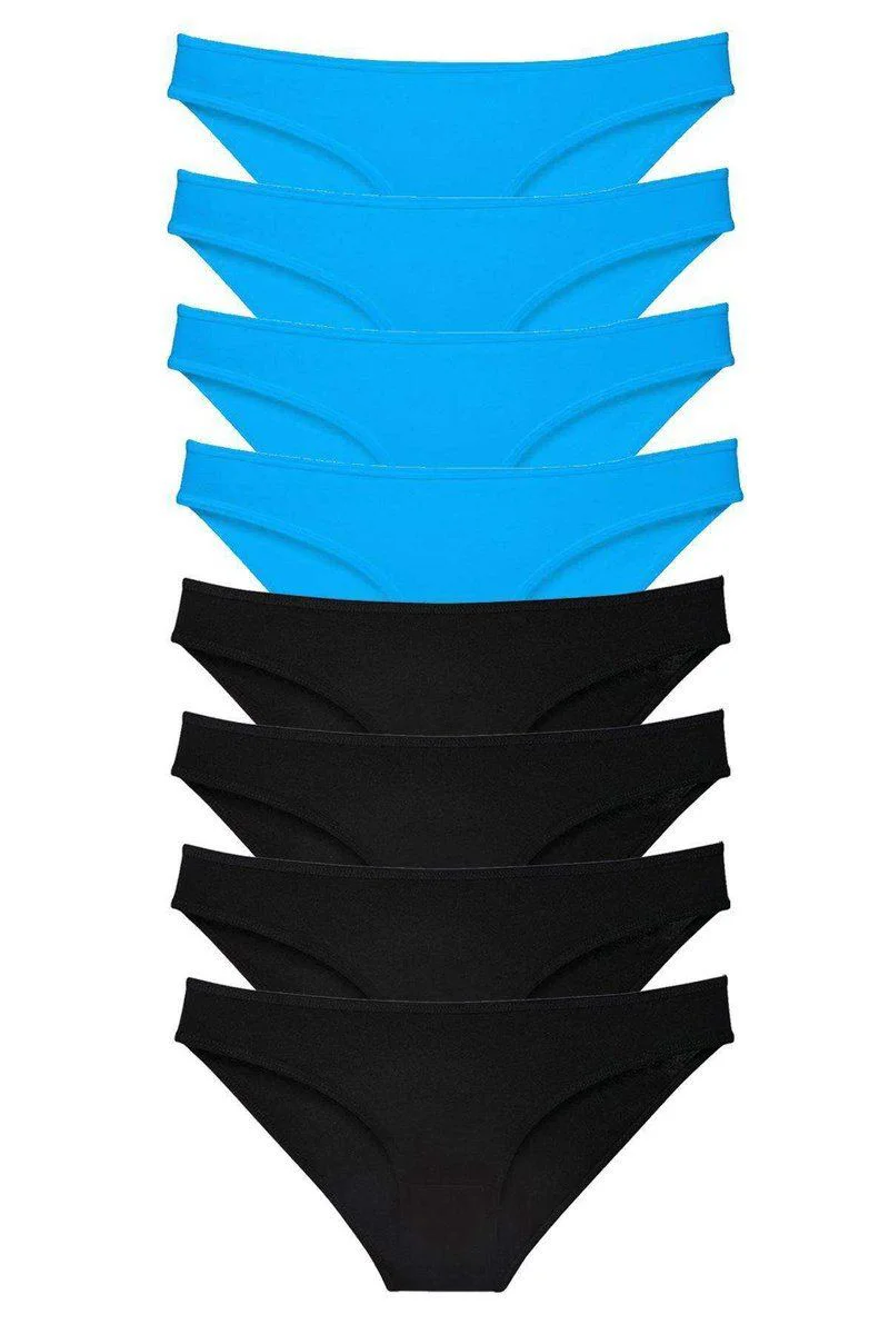 8'li Süper Eko Set Likralı Kadın Slip Külot - Pamuklu Siyah Mavi Fiyatı, Yorumları ve Özellikleri