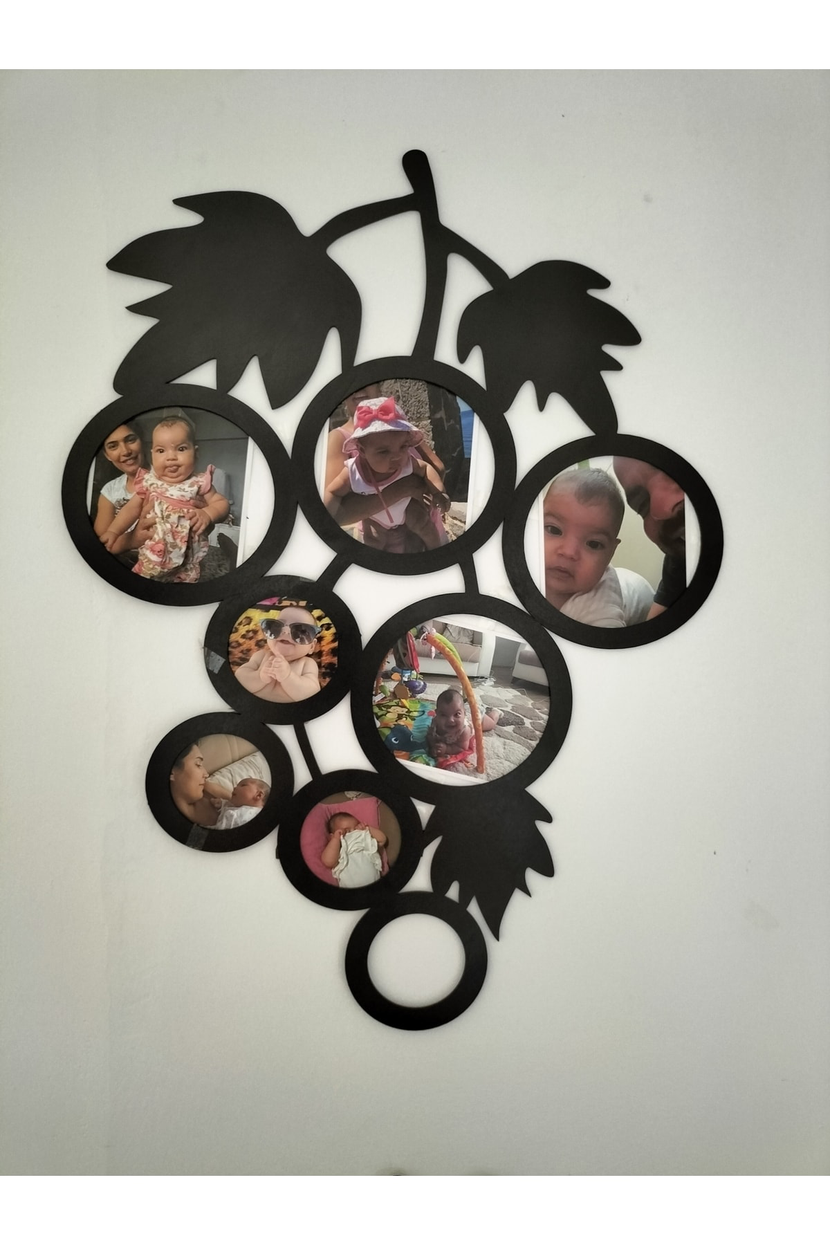 Leylaser 8Li Üzüm Desenli Fotoğraf Çerçevesi 60*45 Siyah