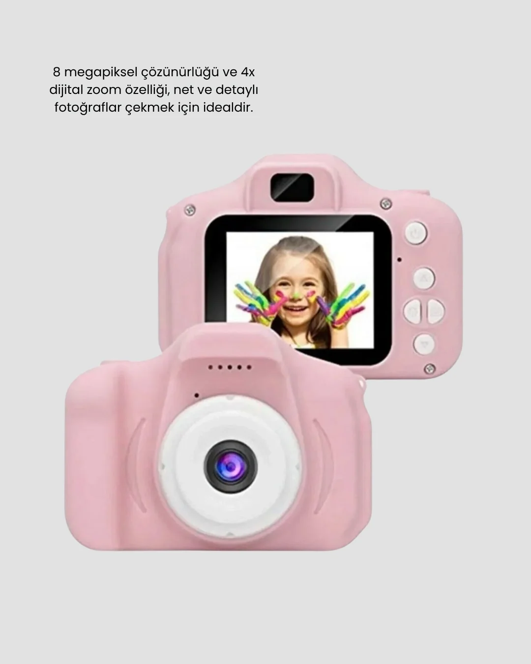 8MP Mini Çocuk Fotoğraf Makinesi – Pembe Ses Kaydı Özellikli Fiyatı, Yorumları ve Özellikleri