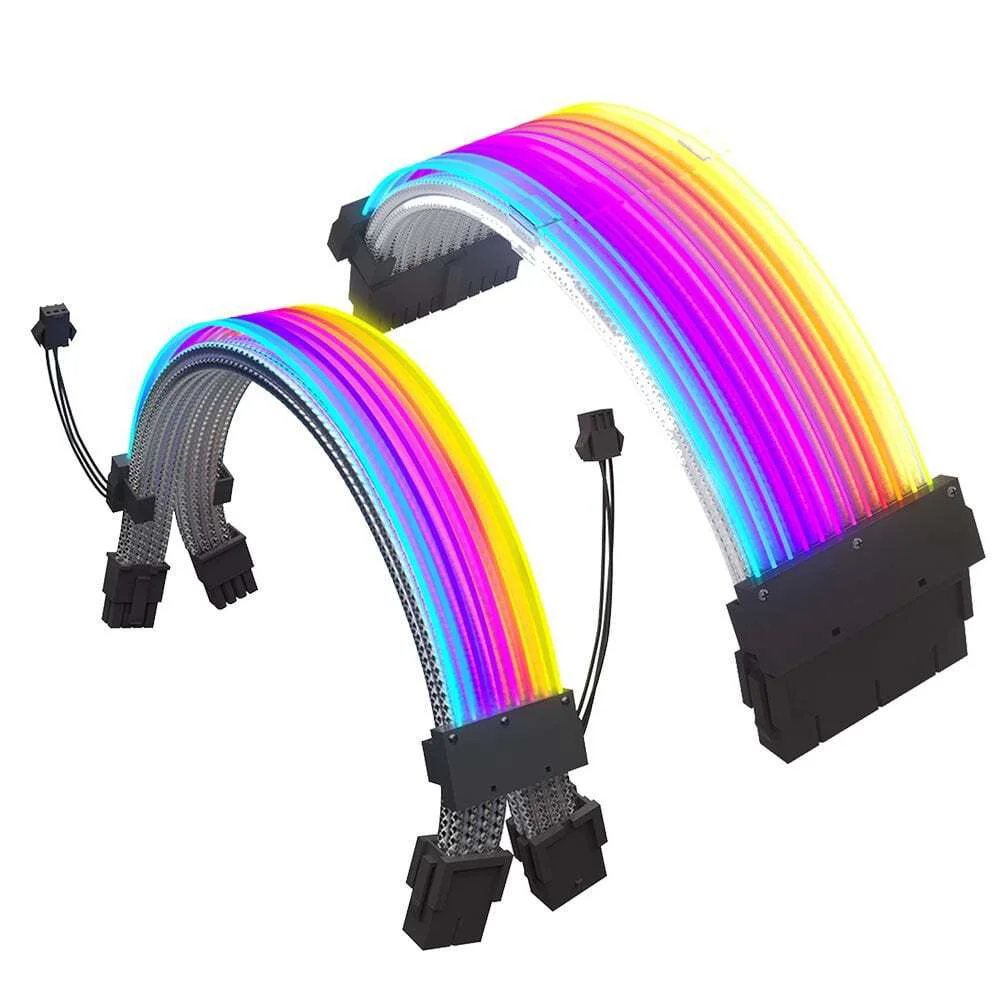 8p*2  8p (vga ve cpu) + 24p uzatması led sıralı rgb kablo