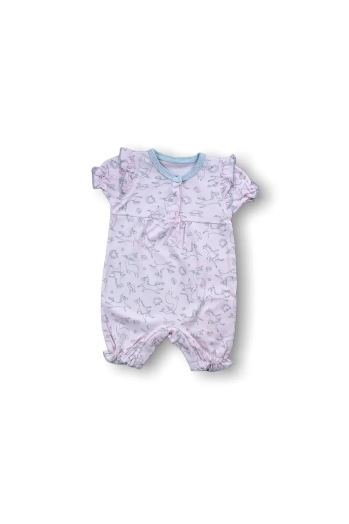 9-12 12-18 18-24 Ay Cemre Uçan Balon Baskılı Kısa Kollu Kız Bebek