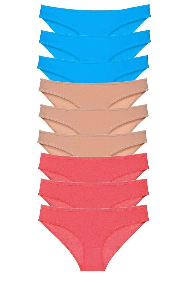 9 Adet Likralı Kadın Slip Külot Seti – Pamuklu Rahat Günlük İç Çamaşırı (Fuşya Ten Mavi) Fiyatı, Yorumları ve Özellikleri
