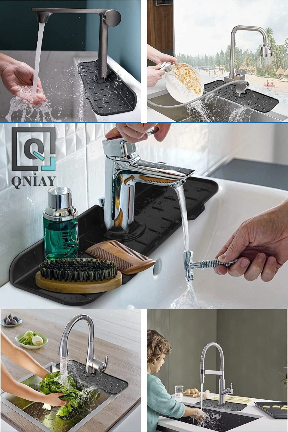 9 Adet Pratik Su Tutucu Musluk Matı Mutfak Banyo Için Koruyucu La